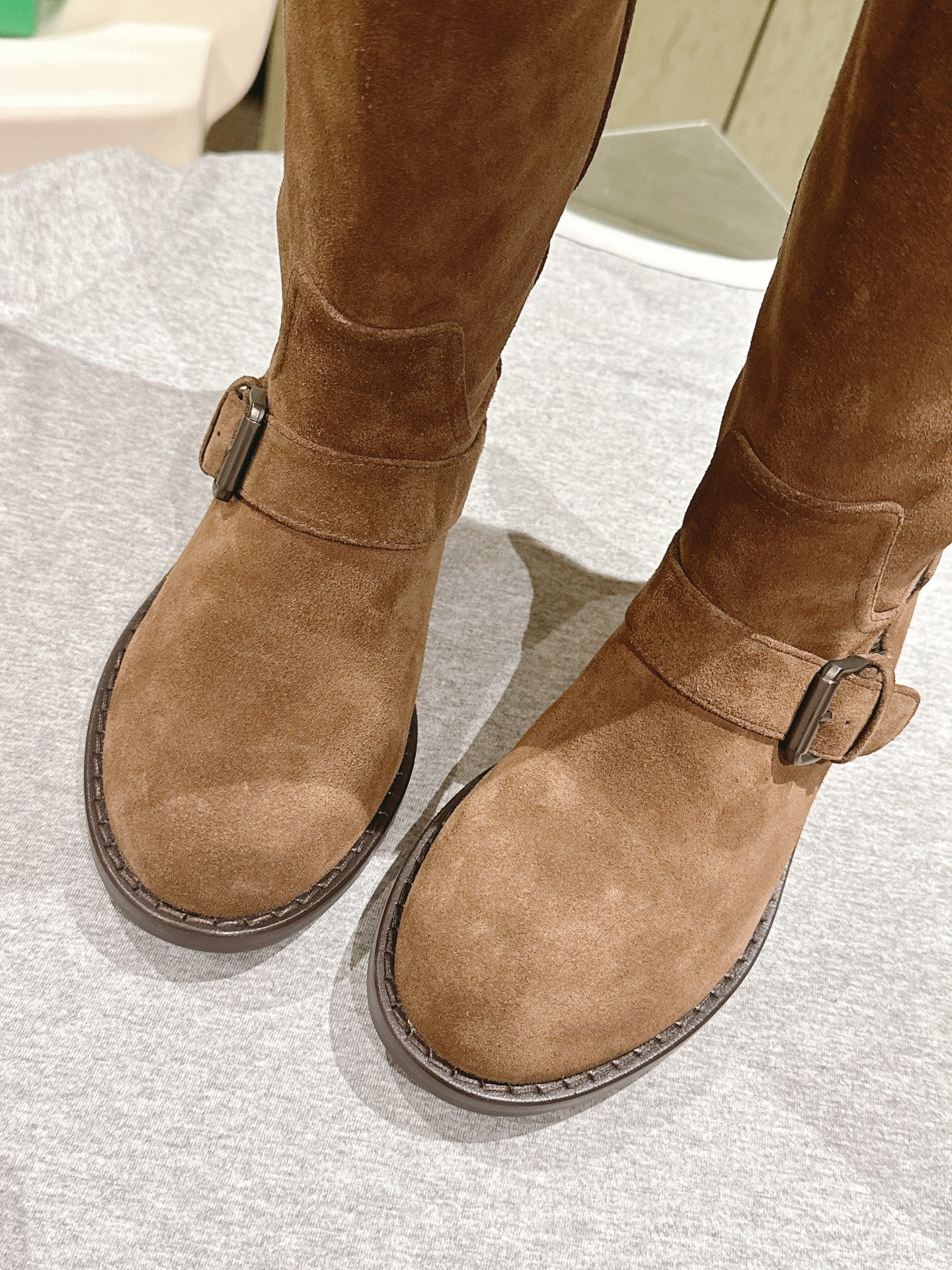 BV Long Boots 30mm Brown Suede 446177