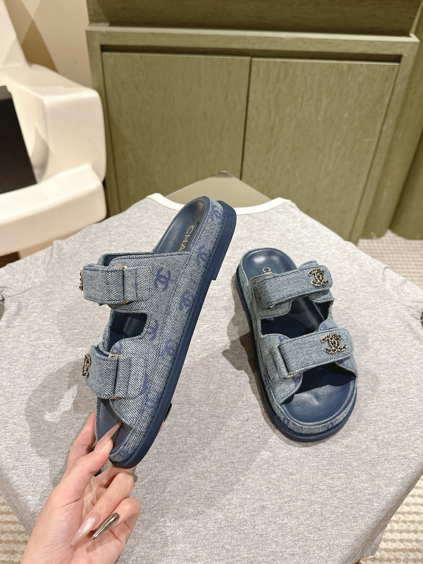 CC 25C Dad Sandals Mule Blue Denim 462220