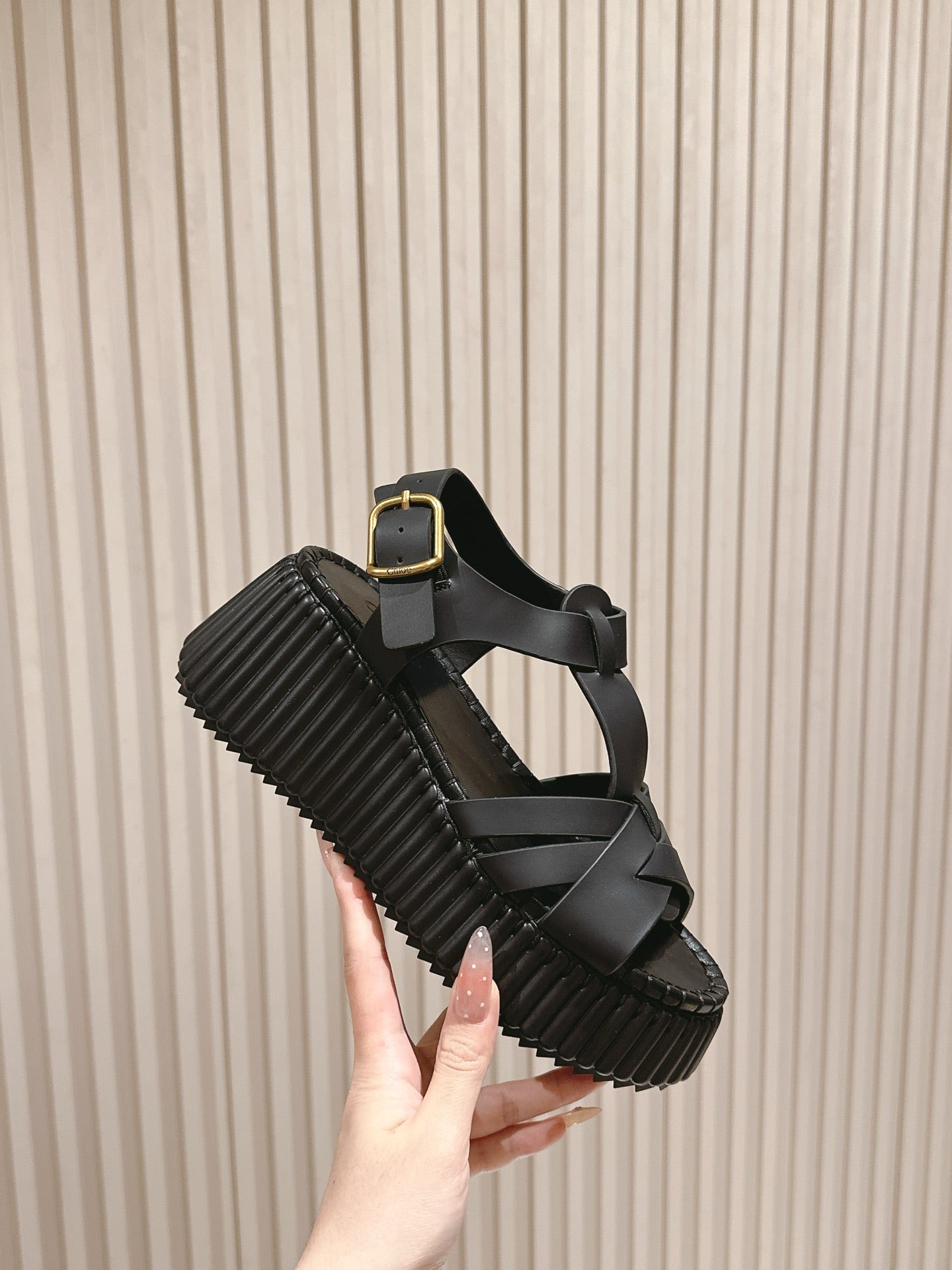 Chloé 26S High-Heeled Sandals in Black Lambskin