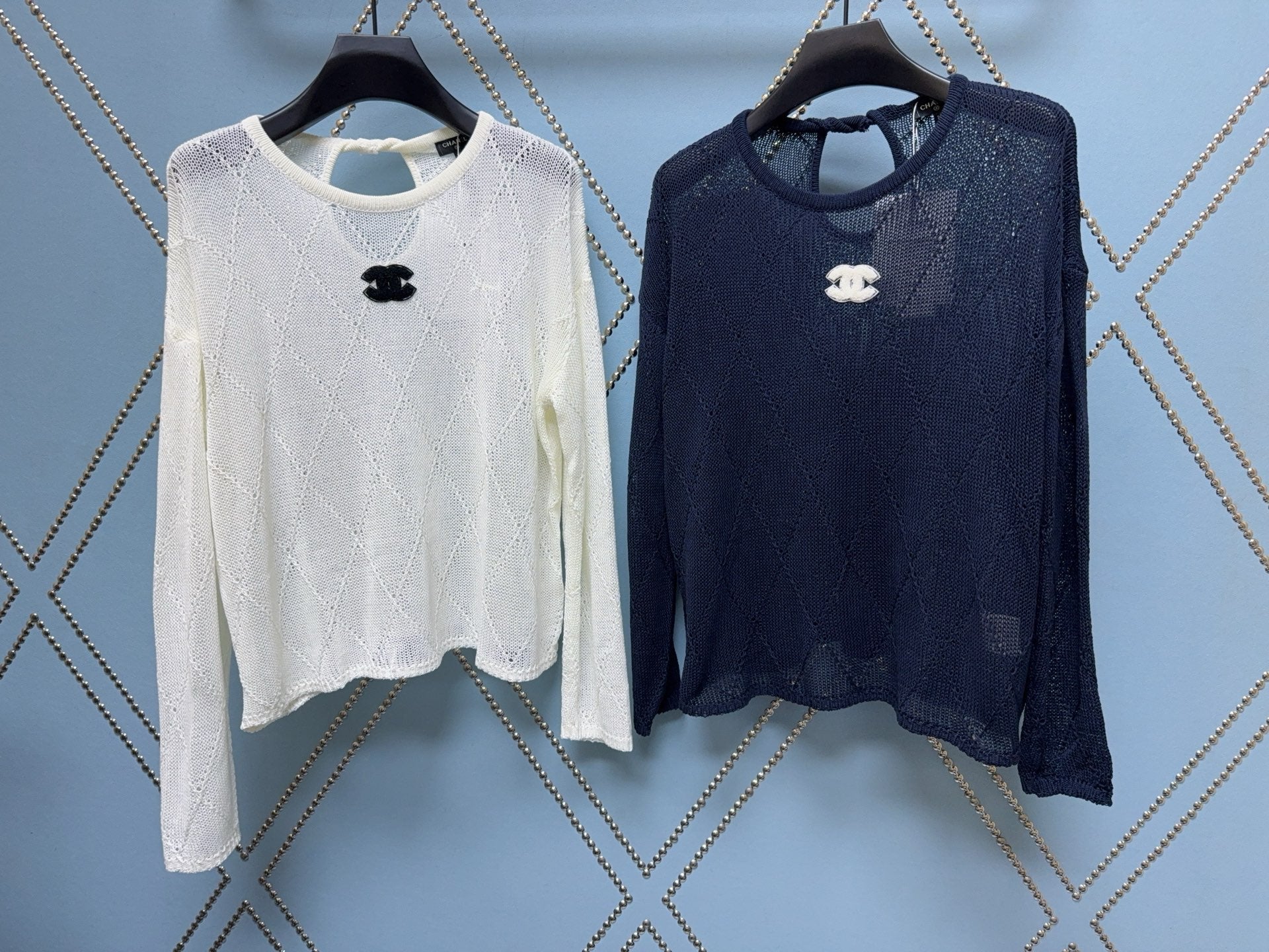 CC 26s Open-Knit Crewneck Sweater Wool 418025