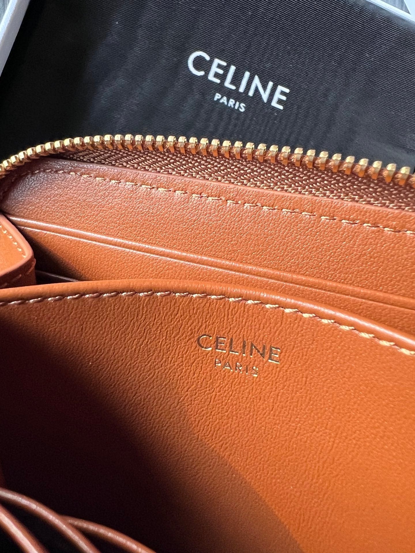 TRIOMPHE Compact Zipped Wallet Tan Cowhide Leather