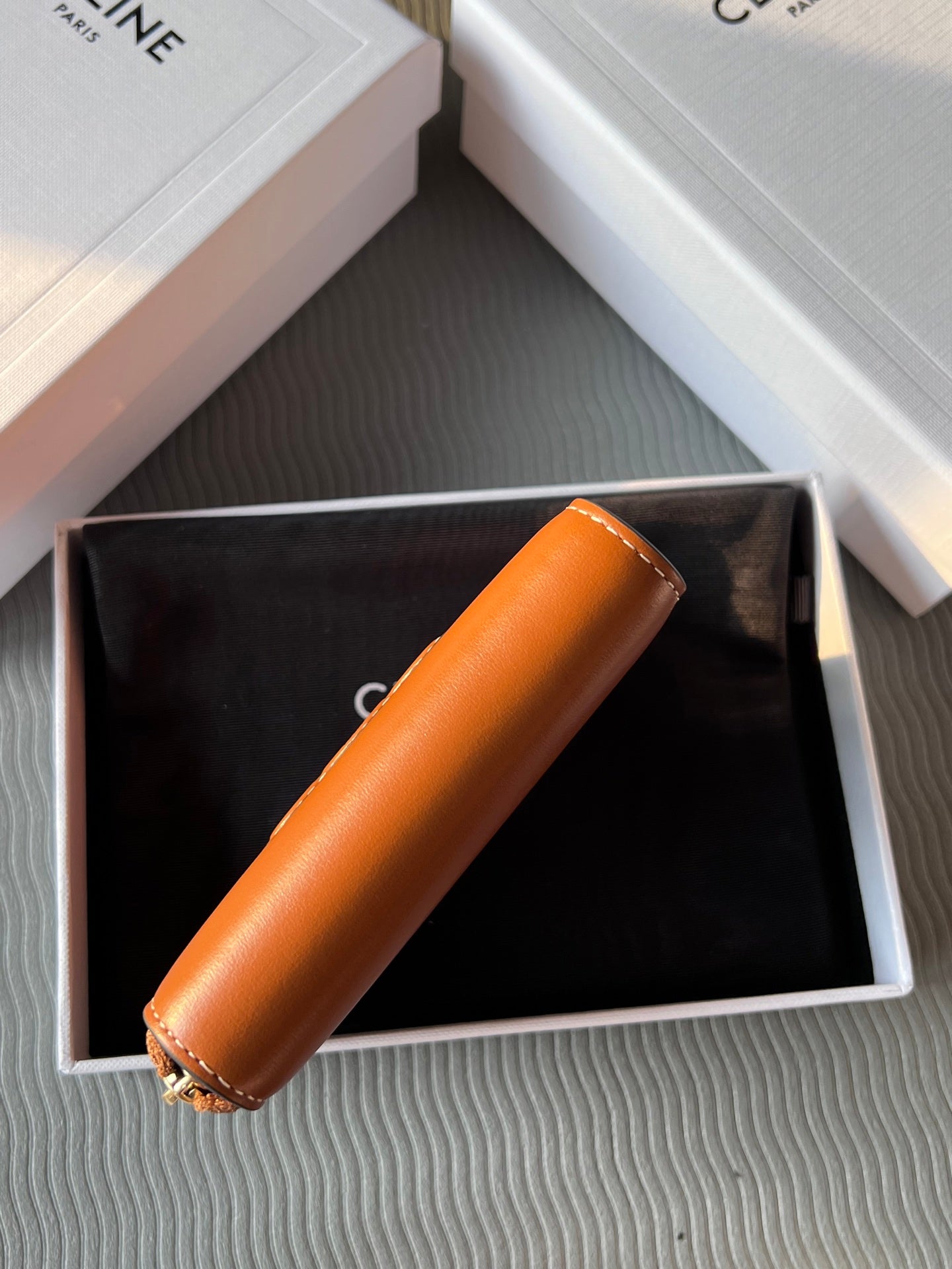 TRIOMPHE Compact Zipped Wallet Tan Cowhide Leather