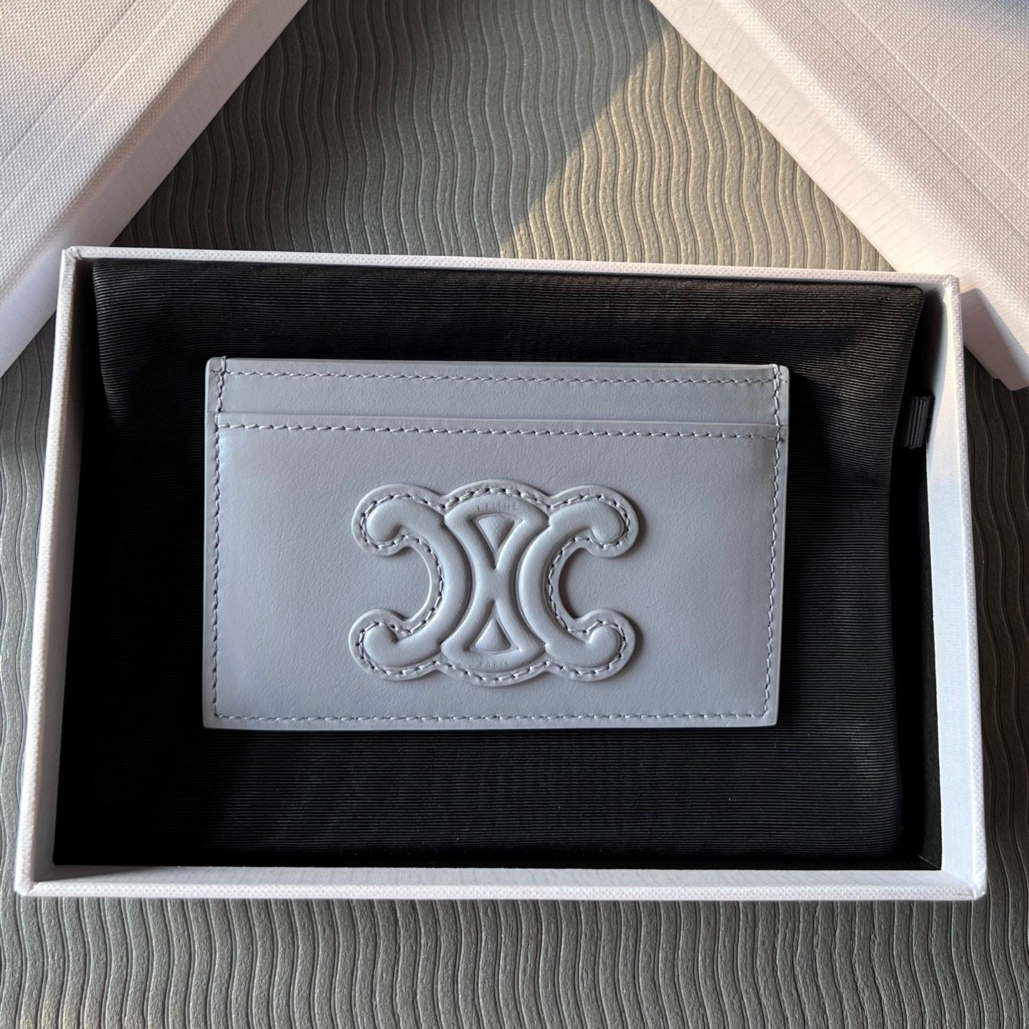 TRIOMPHE 10B703 Card Holder Glacier Cowhide Leather