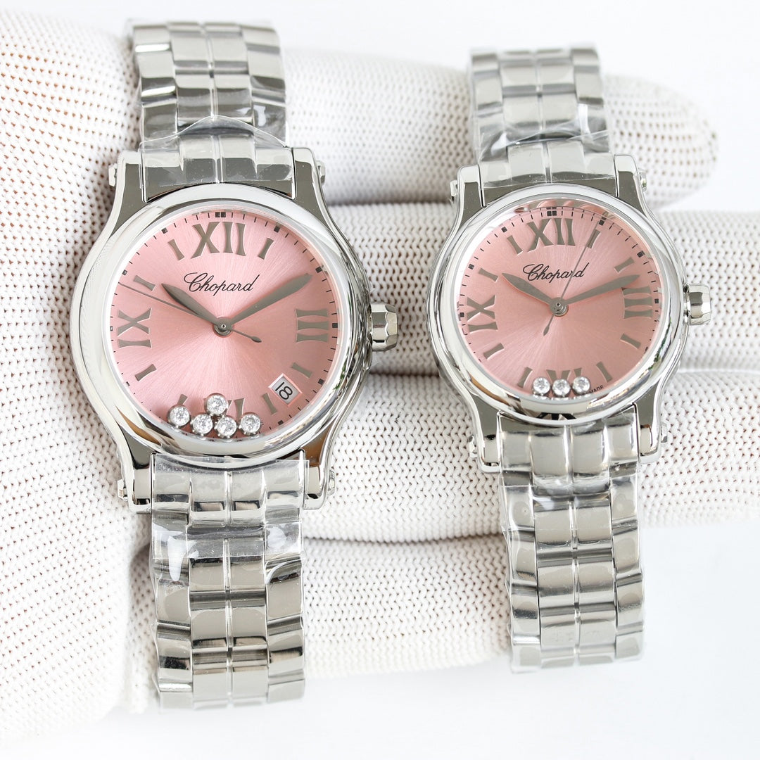 Happy Diamond Silver Pink Dial