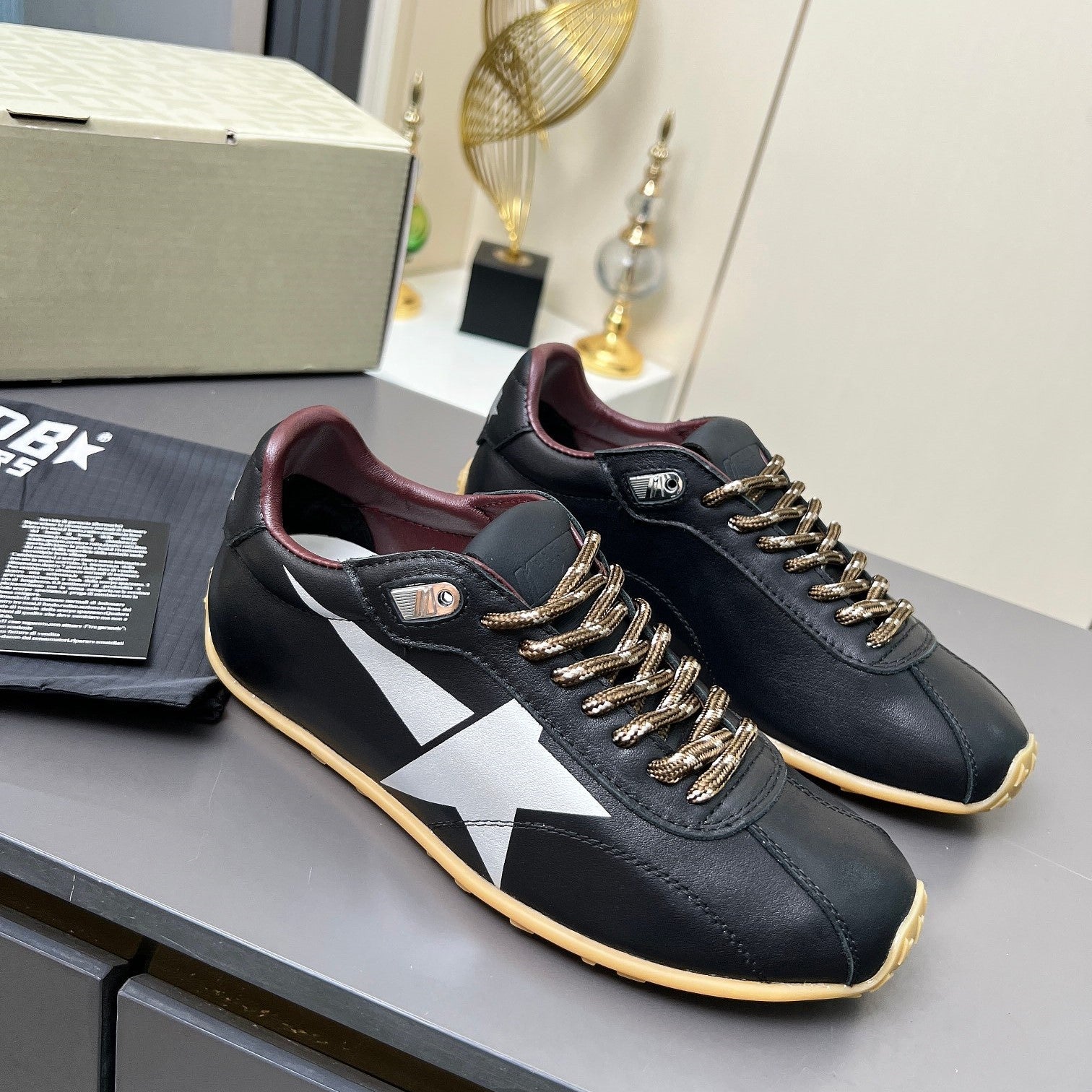 Golden Goose 26s Marathon Runner Sneakers Black Leather 735858