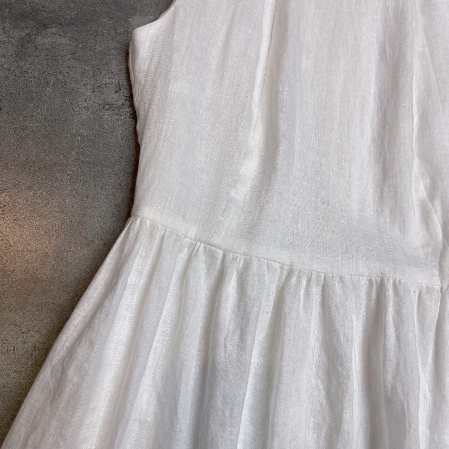 Max Mara 26s Maxi Dress White Linen 400510