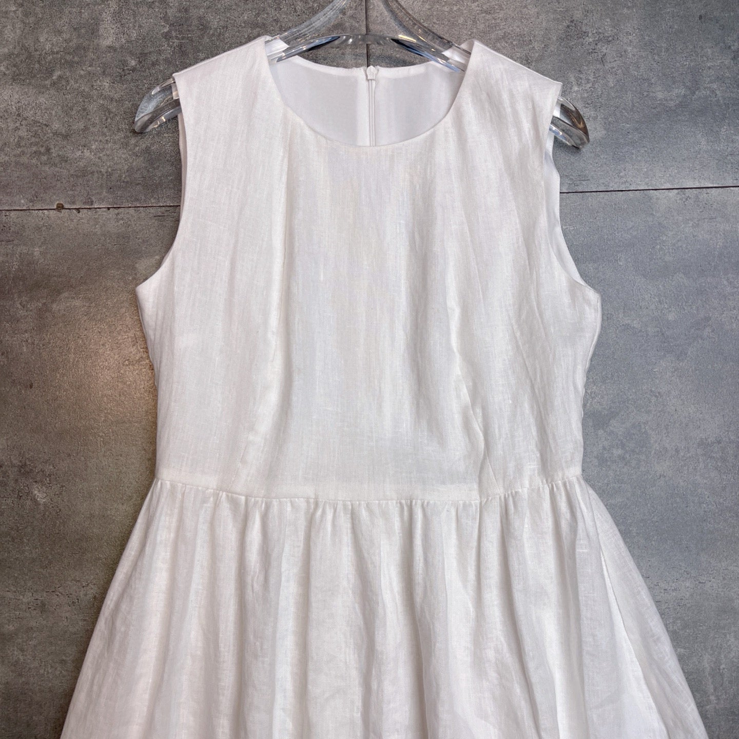 Max Mara 26s Maxi Dress White Linen 400510