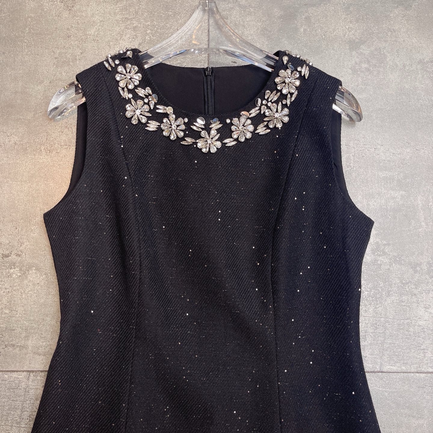 VT 26s Heiress-Style Cocktail Dress Black Silk Polyester 400521