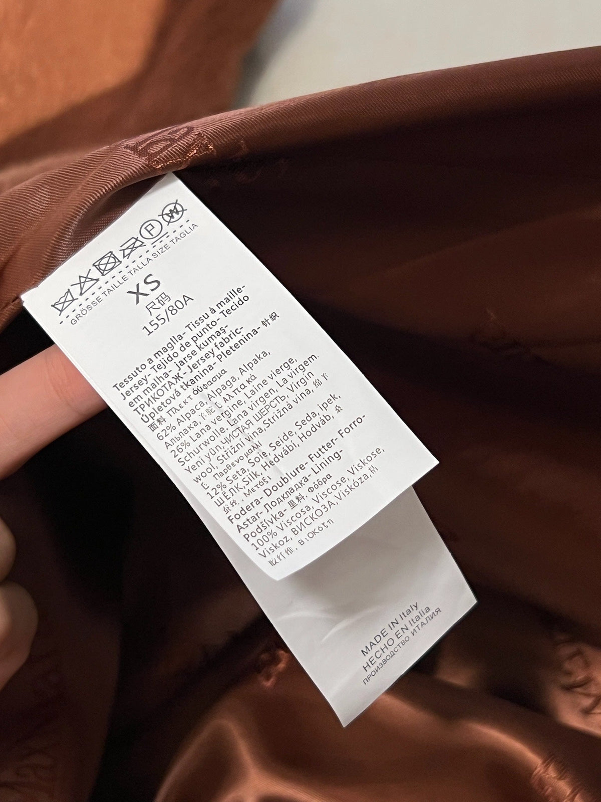 Max Mara 26s Teddy Bear Long Coat Camel Alpaca Wool Silk 429254