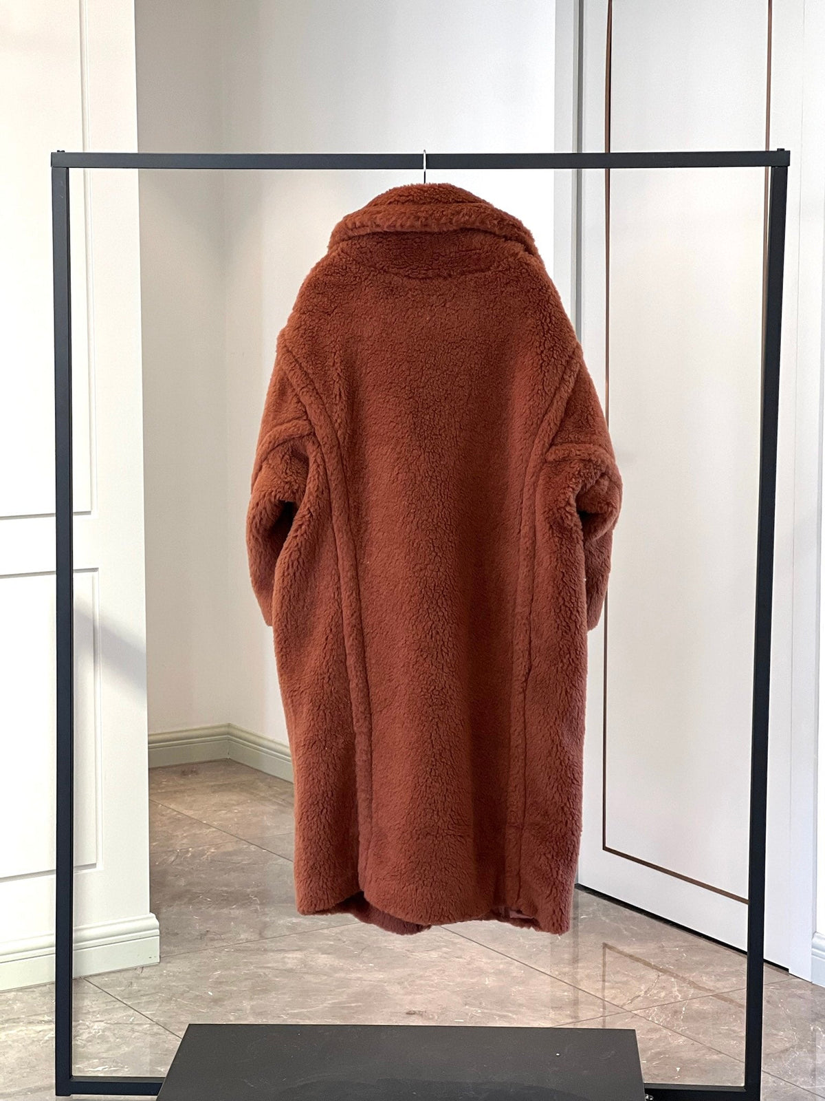 Max Mara 26s Teddy Bear Long Coat Camel Alpaca Wool Silk 429254