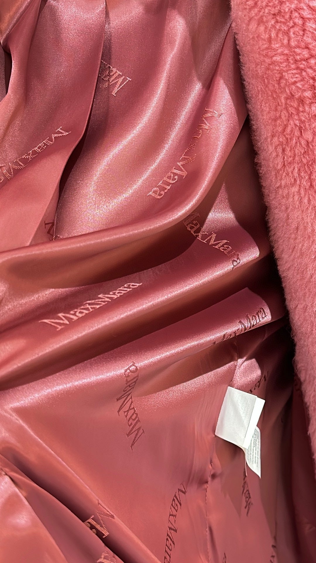 Max Mara Teddy Bear Icon Long Coat Hot Pink Alpaca Wool Silk 429220