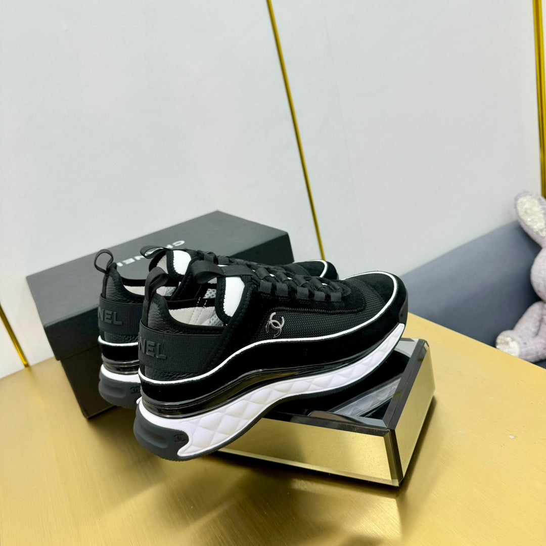 CC 26s Runner Sneakers Black White Fabric Suede 139955