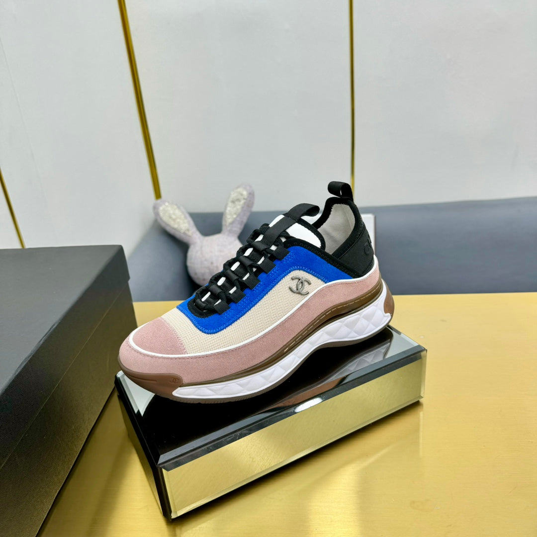 CC 26s Runner Sneakers Pink Blue Black Fabric Suede 139957