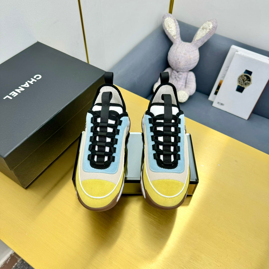 CC 26s Runner Sneakers Yellow Blue Black Fabric Calfskin 139958