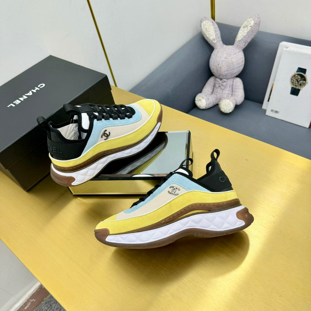 CC 26s Runner Sneakers Yellow Blue Black Fabric Calfskin 139958