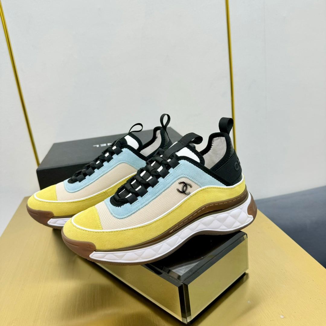 CC 26s Runner Sneakers Yellow Blue Black Fabric Calfskin 139958