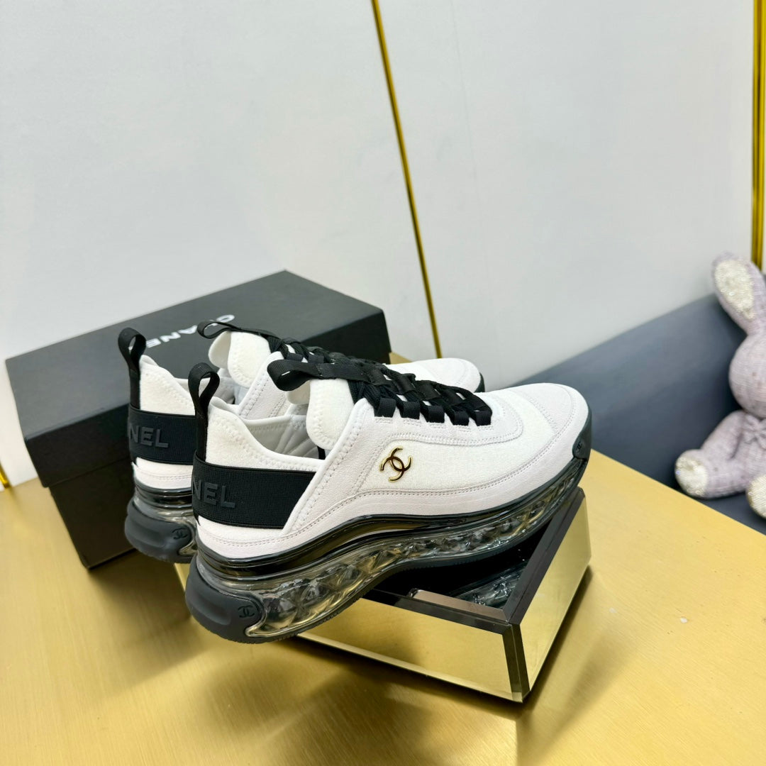 CC 26s Clear Sole Sneakers White Black Velvet 139960