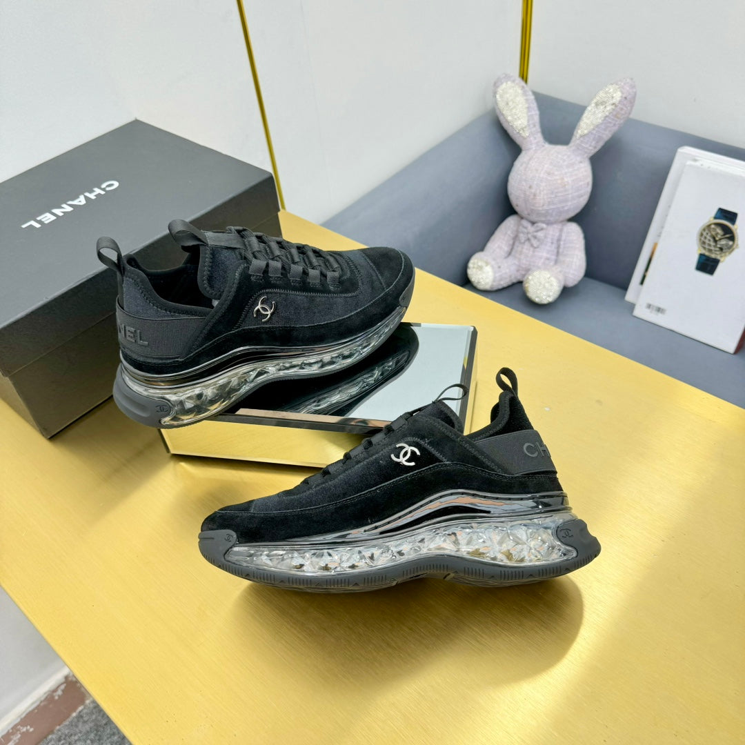 CC 26s Clear Sole Sneakers Black Velvet 139961