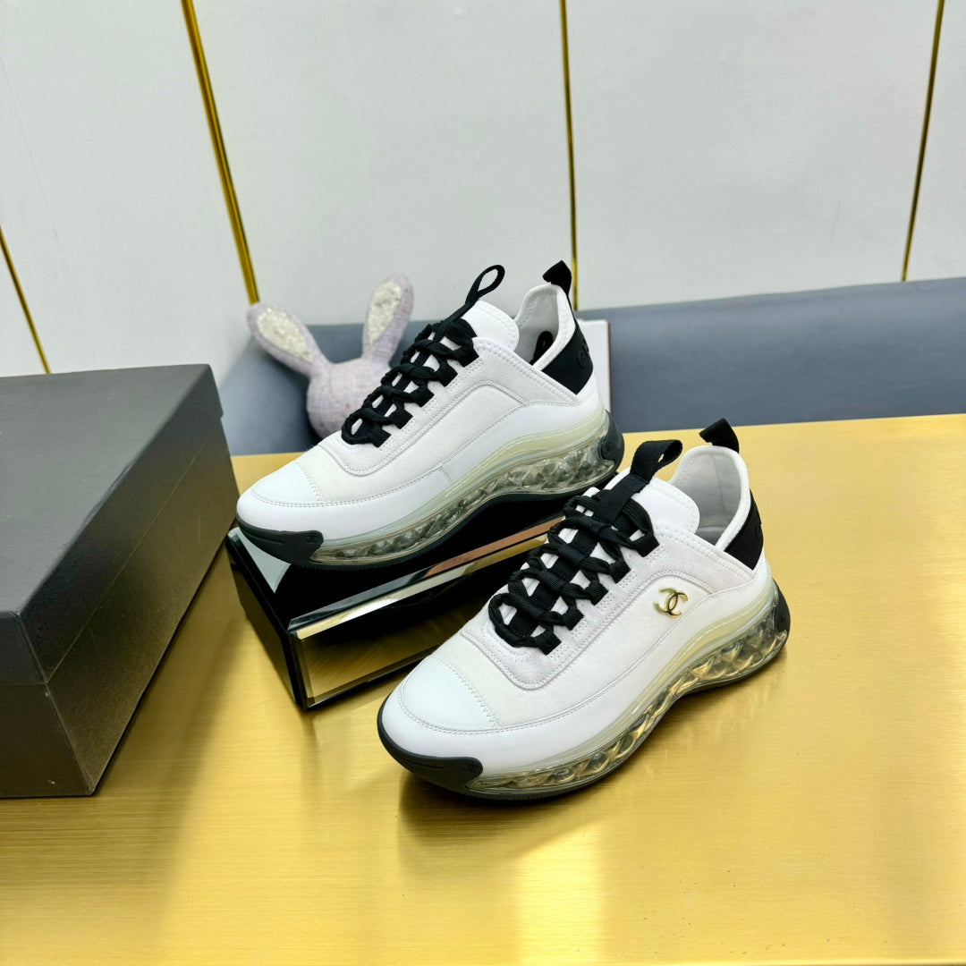 CC 26s Clear Sole Sneakers White Black Calfskin 139963