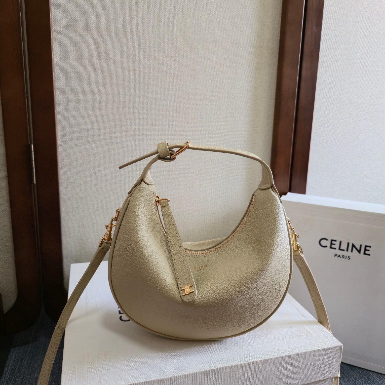 Celine Teen Lulu Bag Light Beige Grained Calfskin