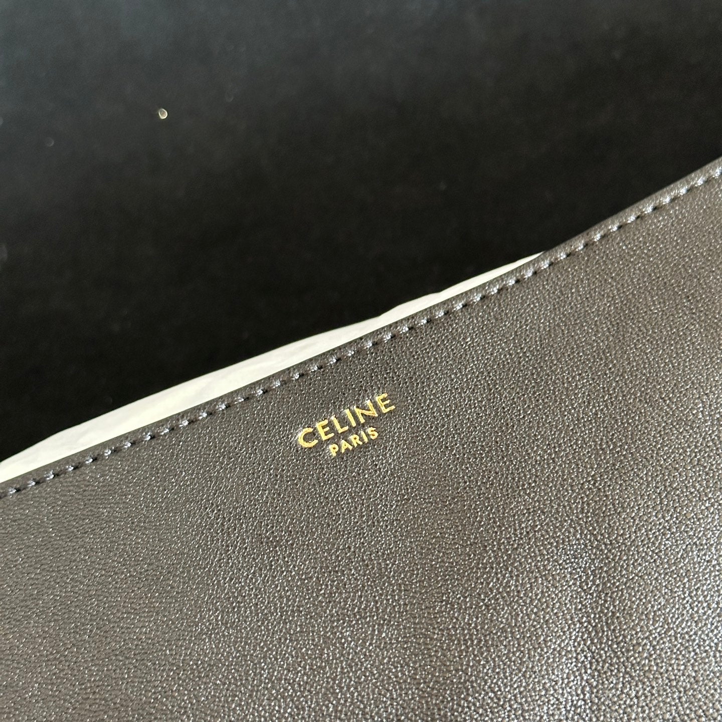 Celine Halfmoon Soft Triomphe Bag Black Lambskin