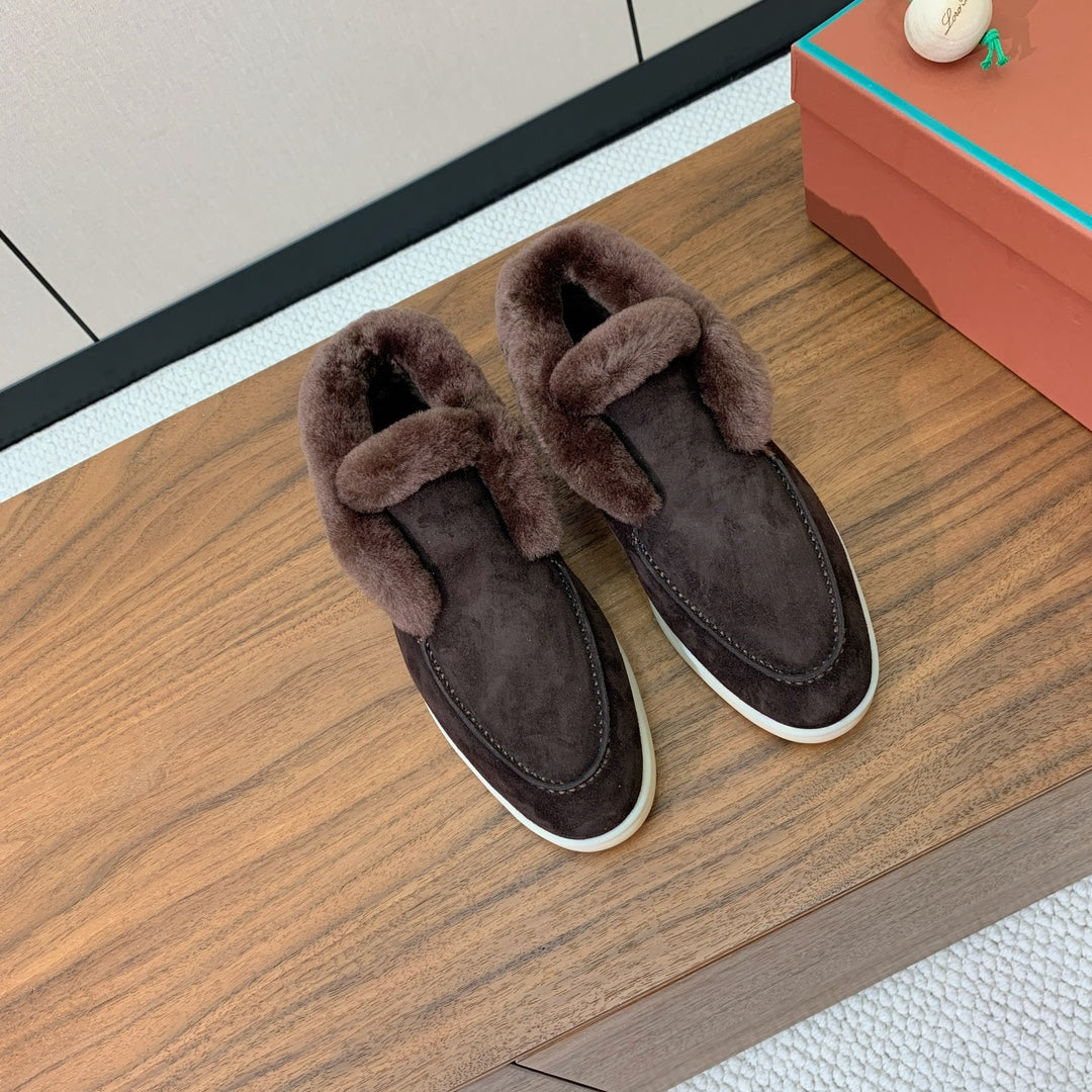 LP Open Walk Ankle Boot Dark Brown Fur Suede 550899