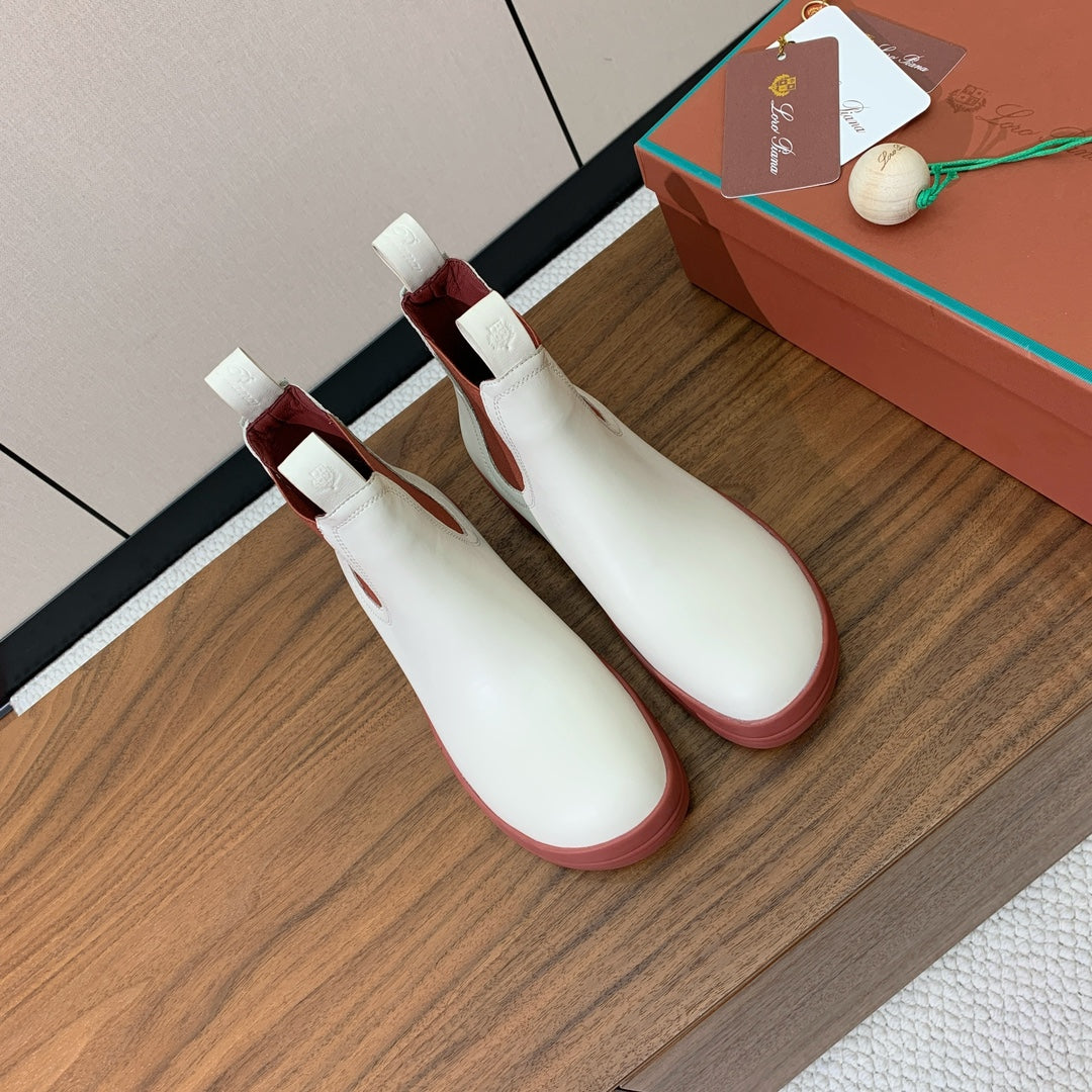 LP Lakeside  Ankle  Boots White Muted Pink Leather 503755