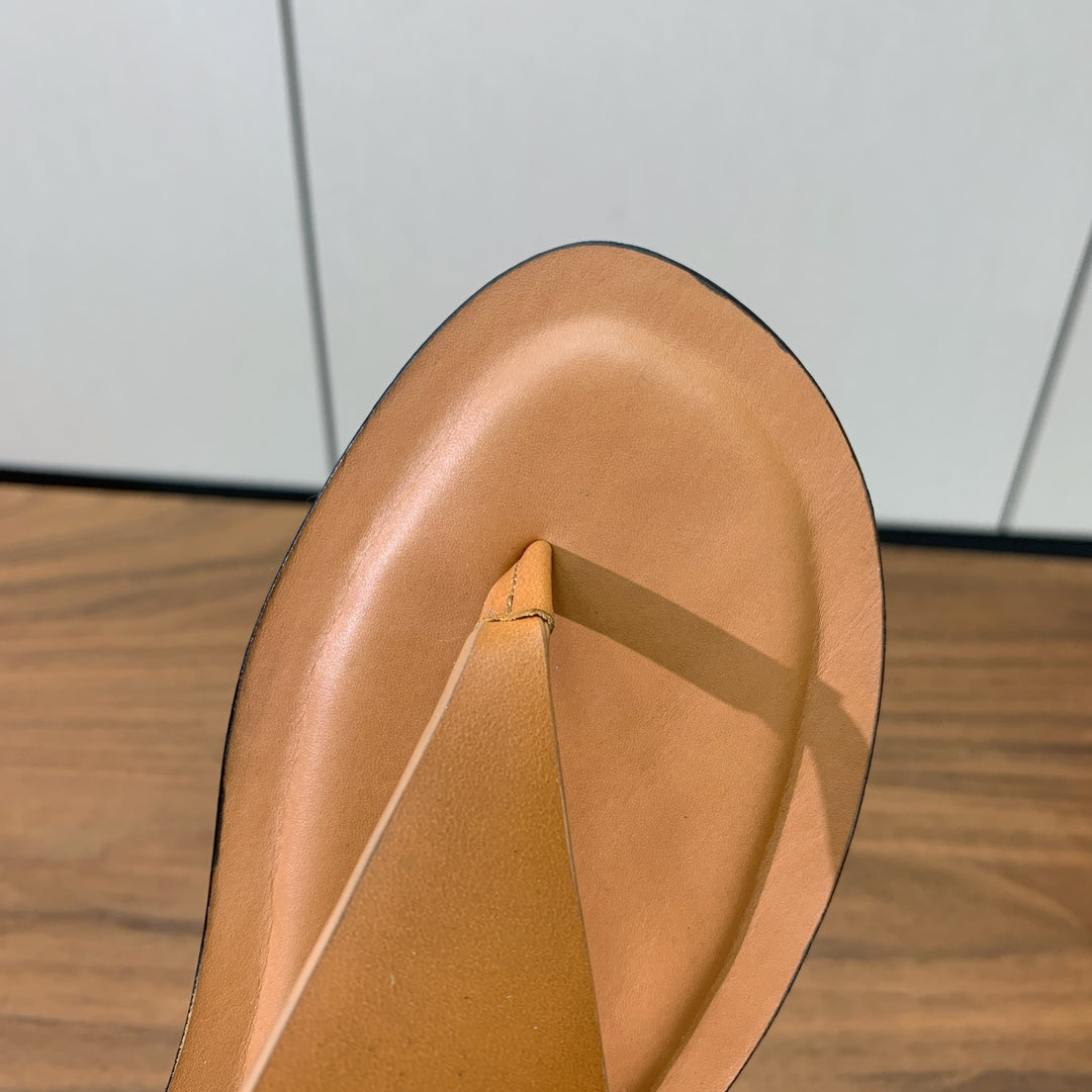 LP 26s Flip Flops Sandal In Light Brown Calfskin