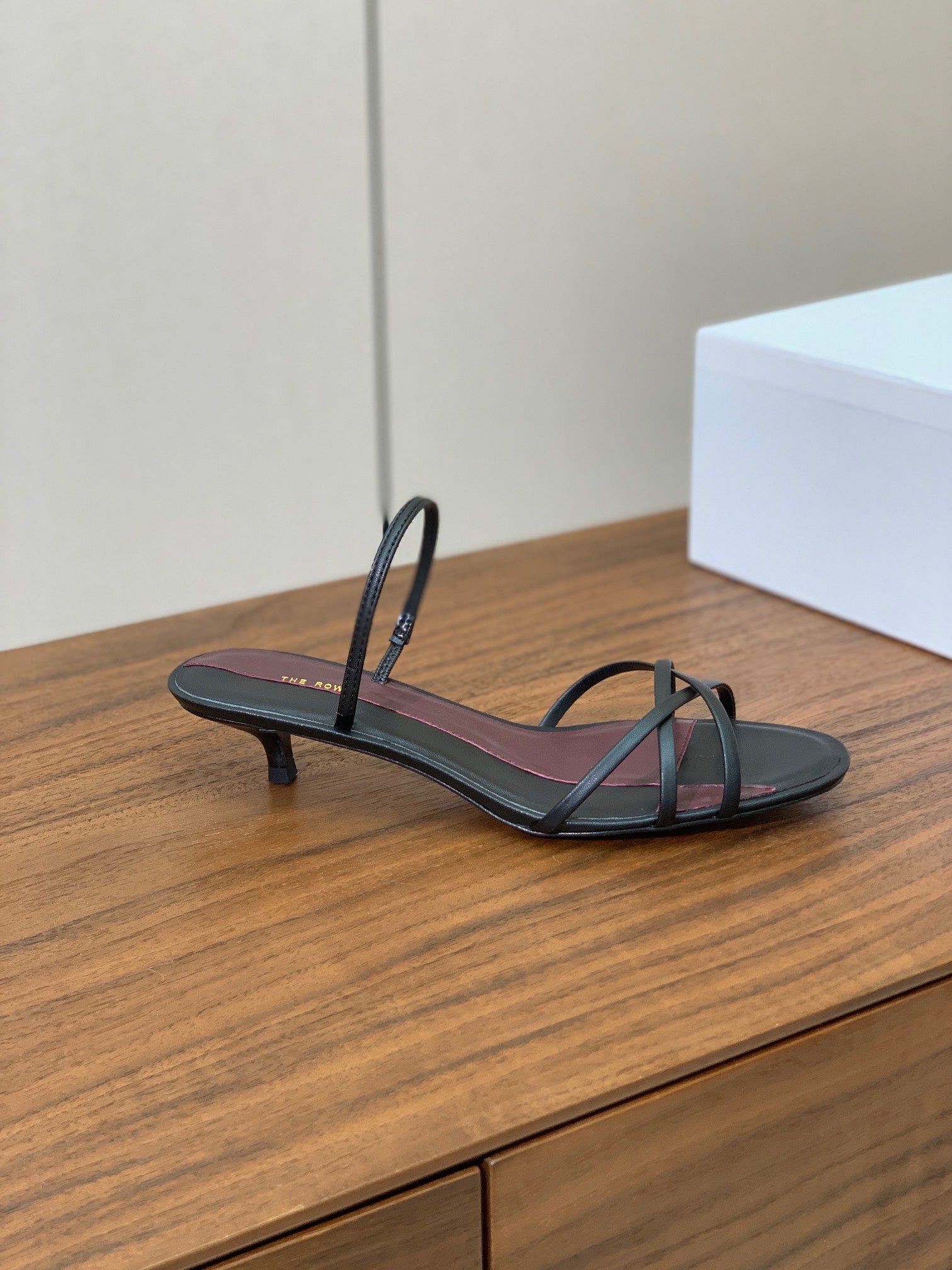 The Row  Heel Sandals 30mmBlack Mix Burgundy Sheepskin 325423