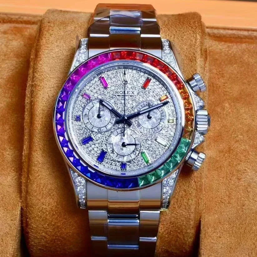 Rolex Daytona 40mm Stainless Steel Rainbow Case Diamond Dial