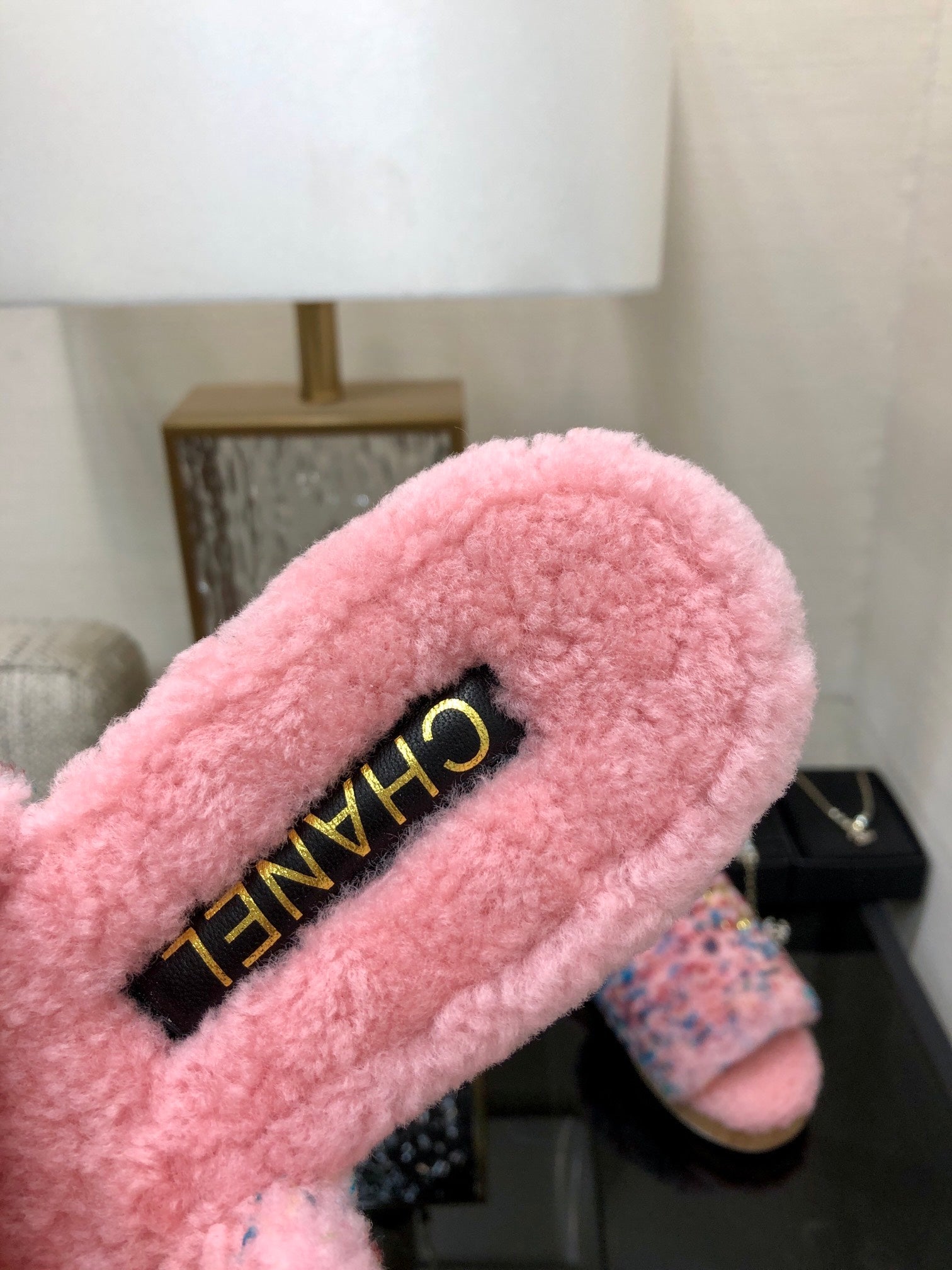 CC 26s Slippers Pink Mix Blue Red Fleece Wool 970120