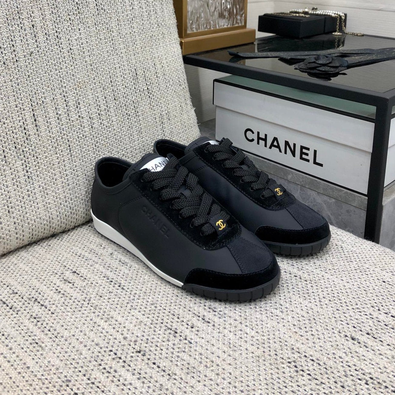 CC Sneake Black Cowhide And Velvet