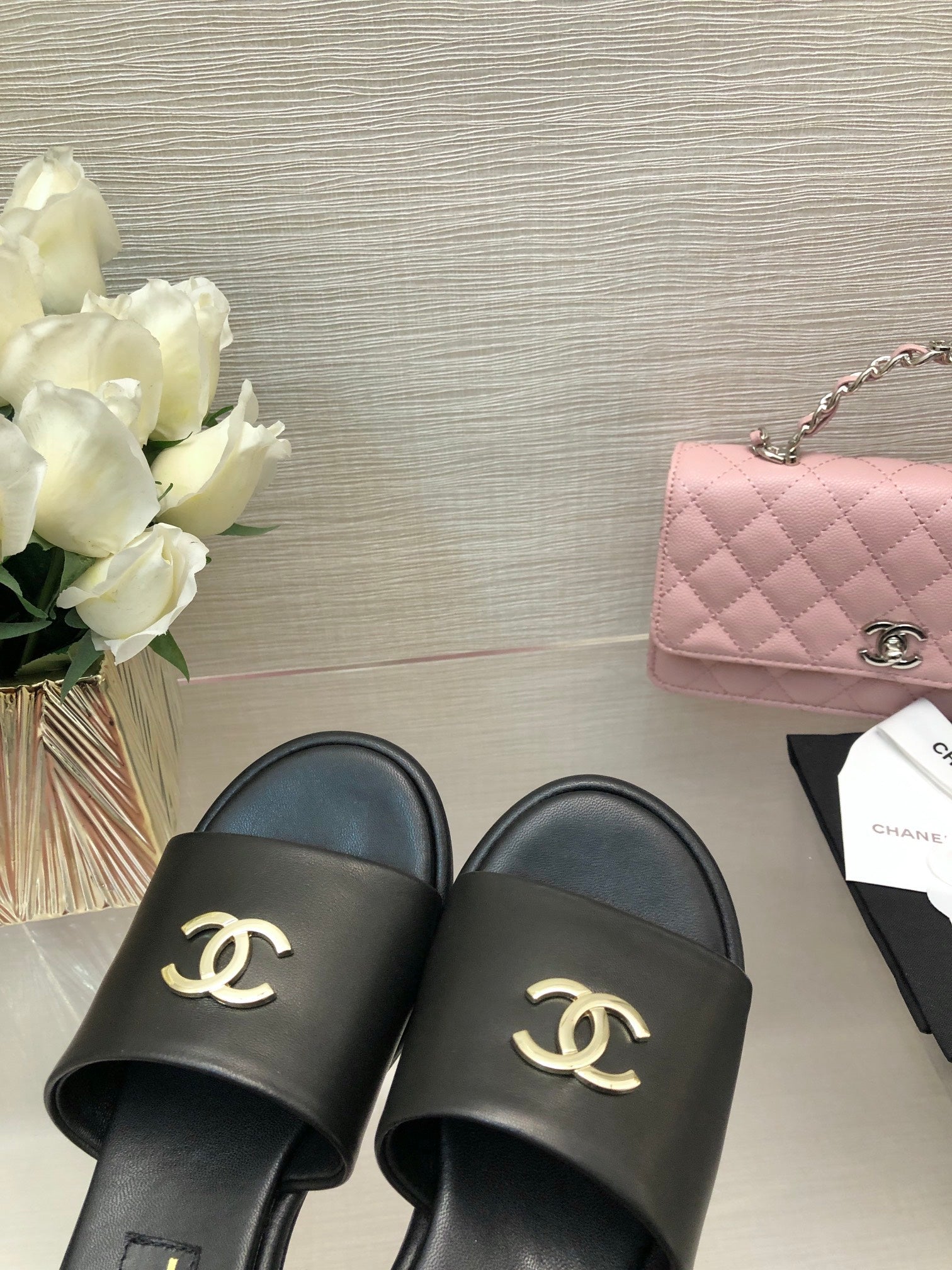 CC 25C Mid Heel Mule Black Genuine Calfskin 212956