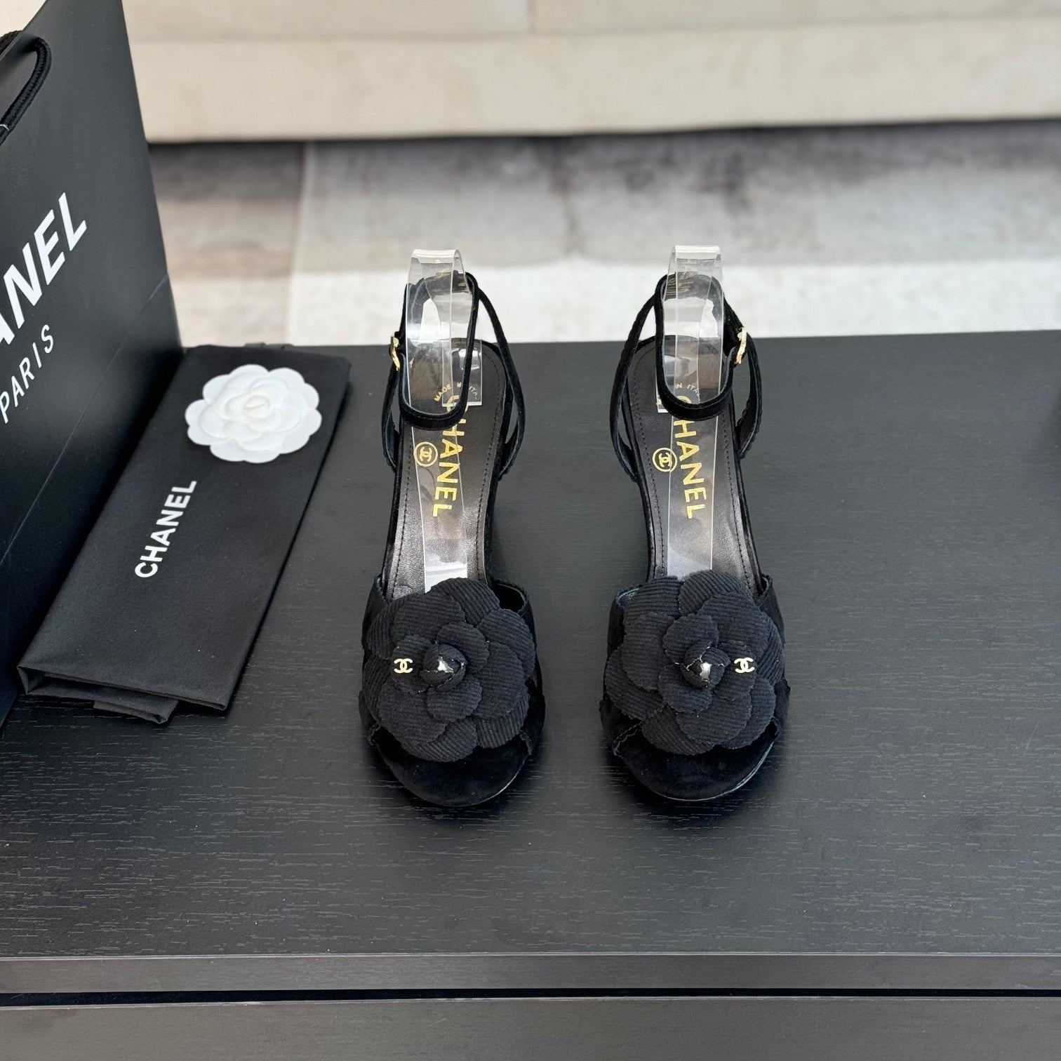 CC Sandals 80mm Black Suede