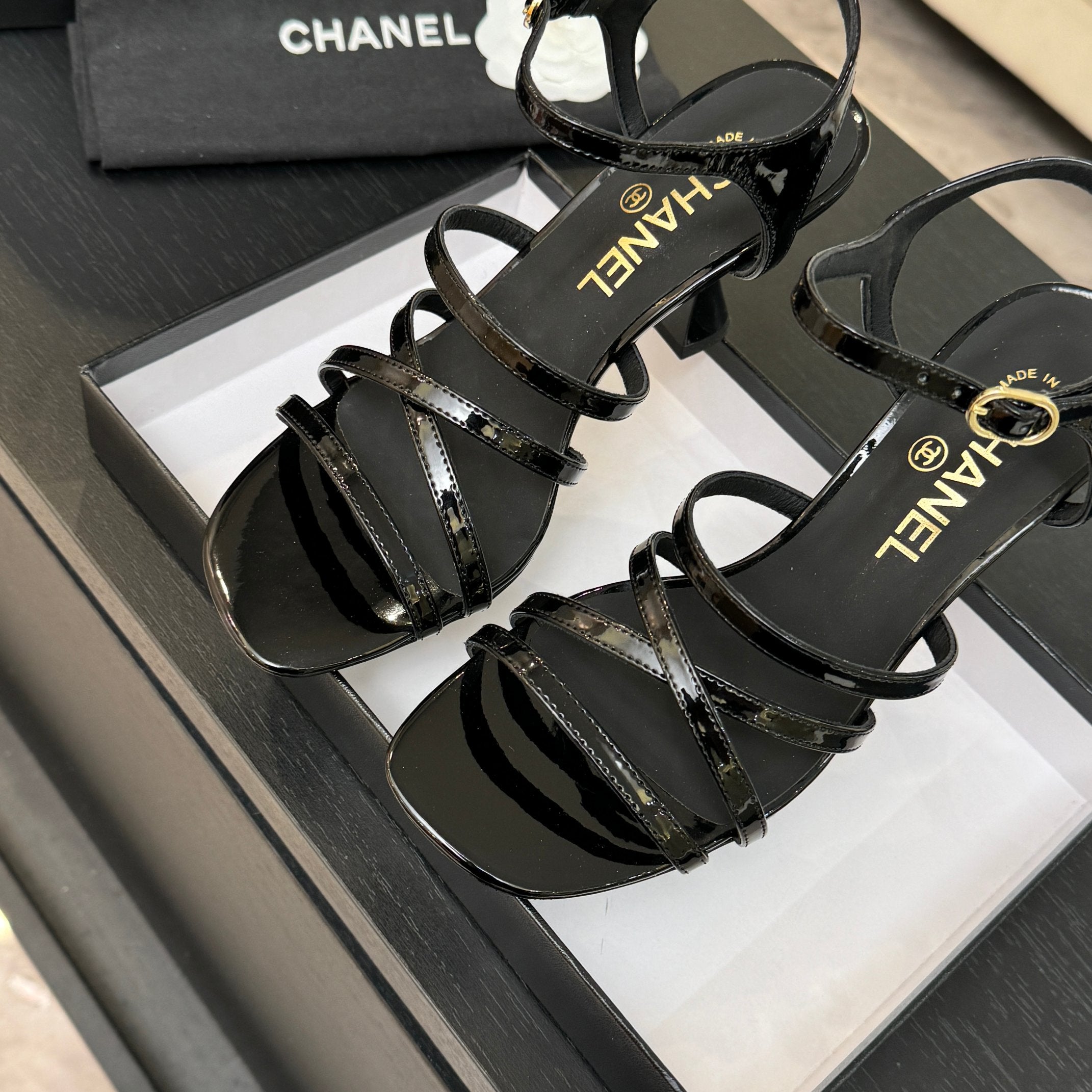 CC Cruise 25/26 Sandal 95mm Black Patent Leather
