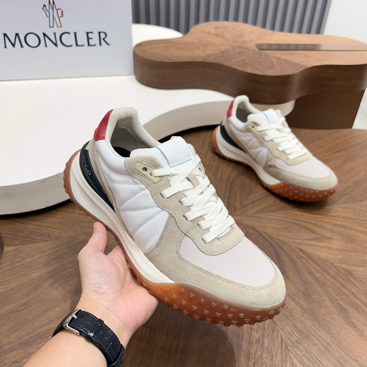 MC 26S CityTrek Men Sneakers 4cm White Red Fabric Suede 238815
