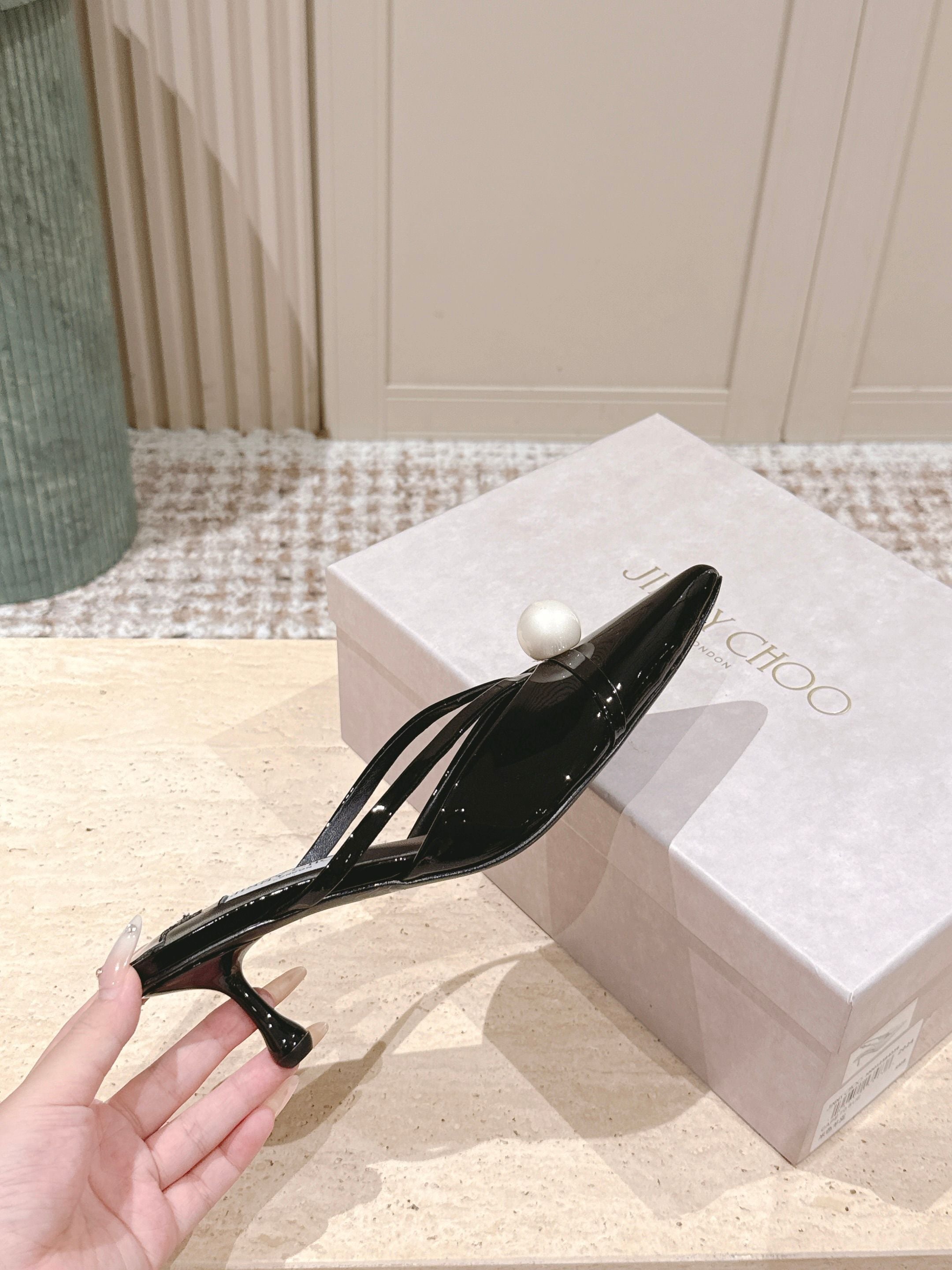 Jimmy Sana Mule 50mm Black Patent Leather 431843