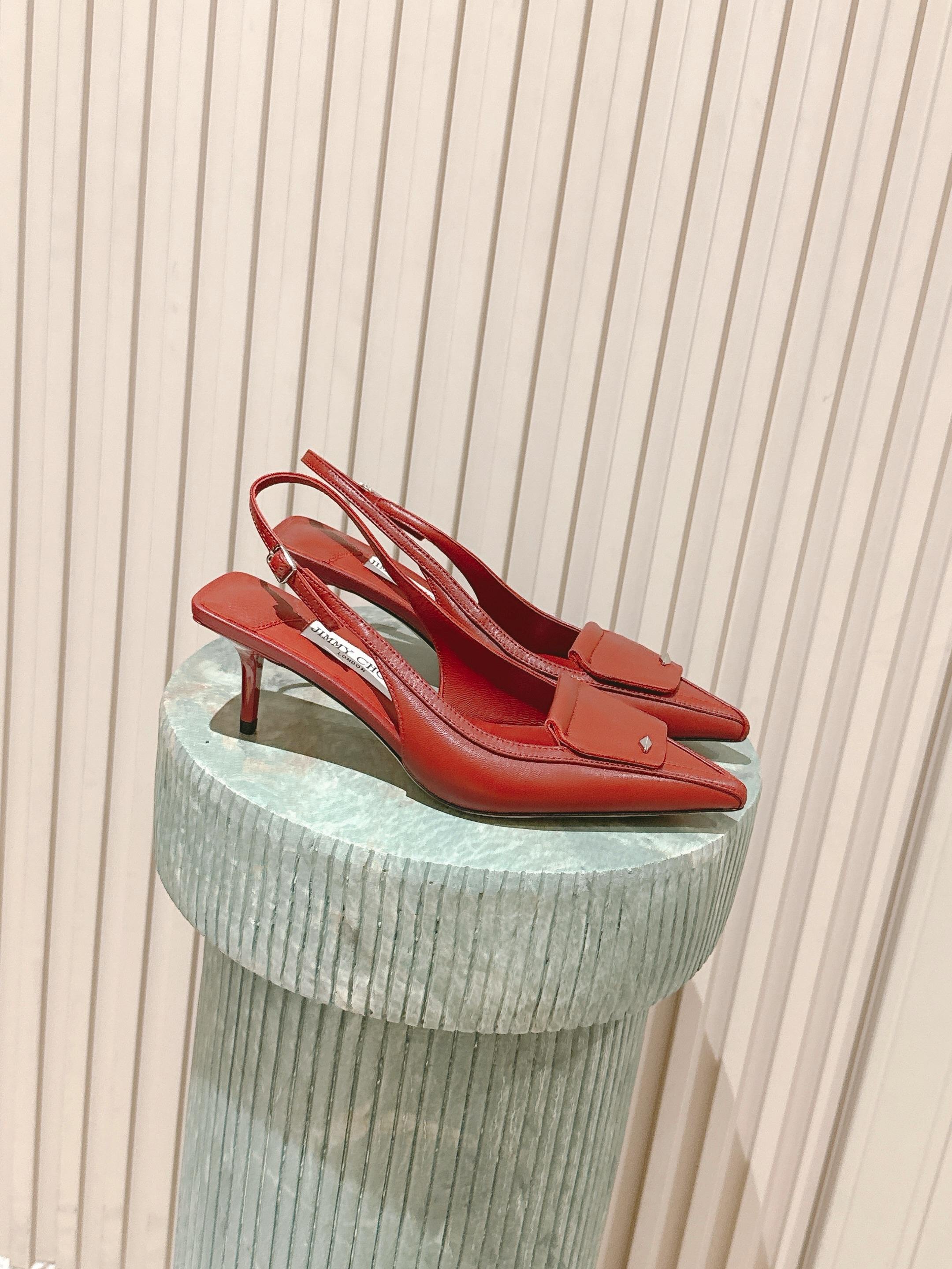Jimmy Frances Slingback 60mm Red Cowhide 431855
