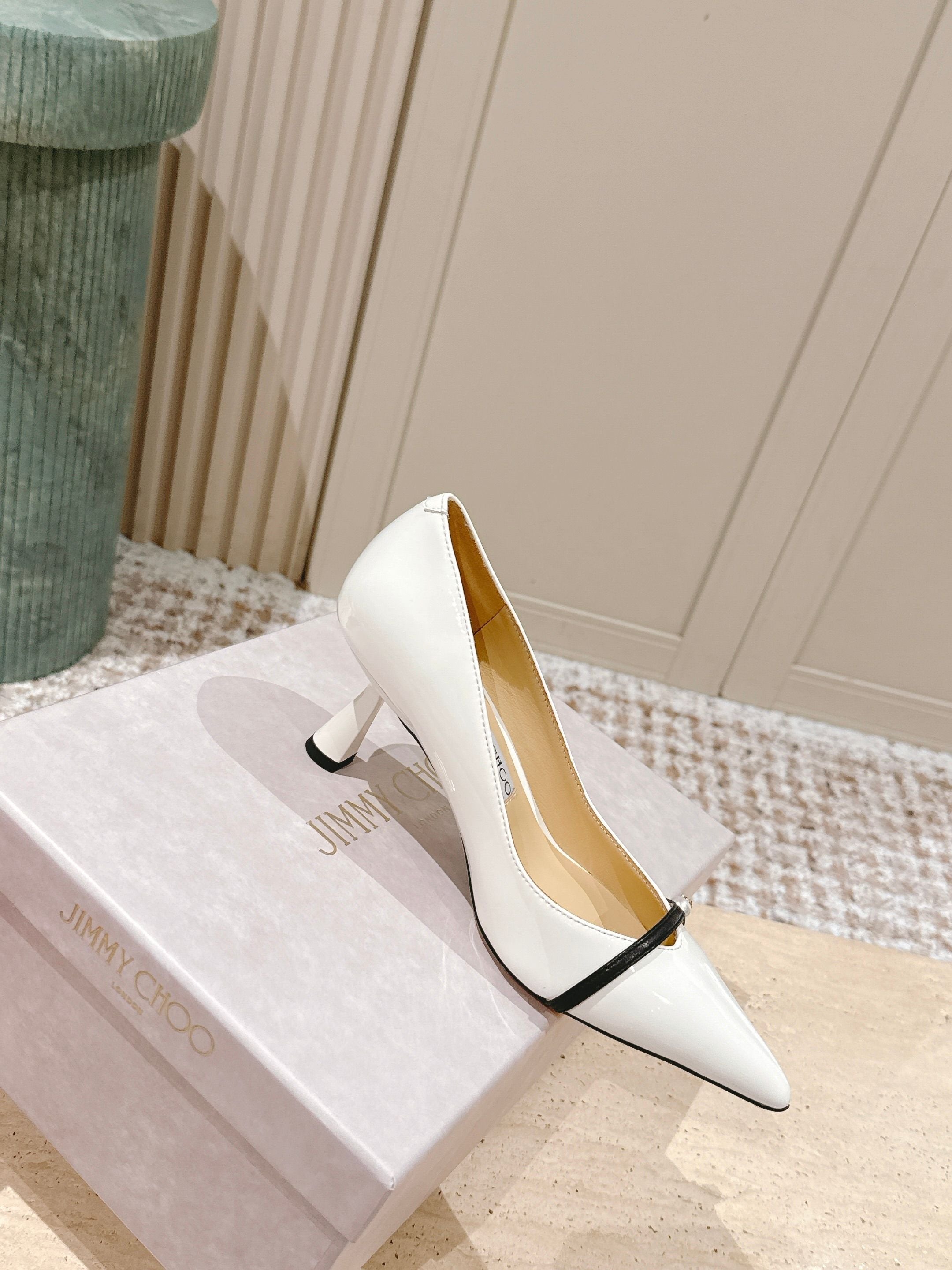 Jimmy 25 Amita Pump 65mm White Patent Leather 431862
