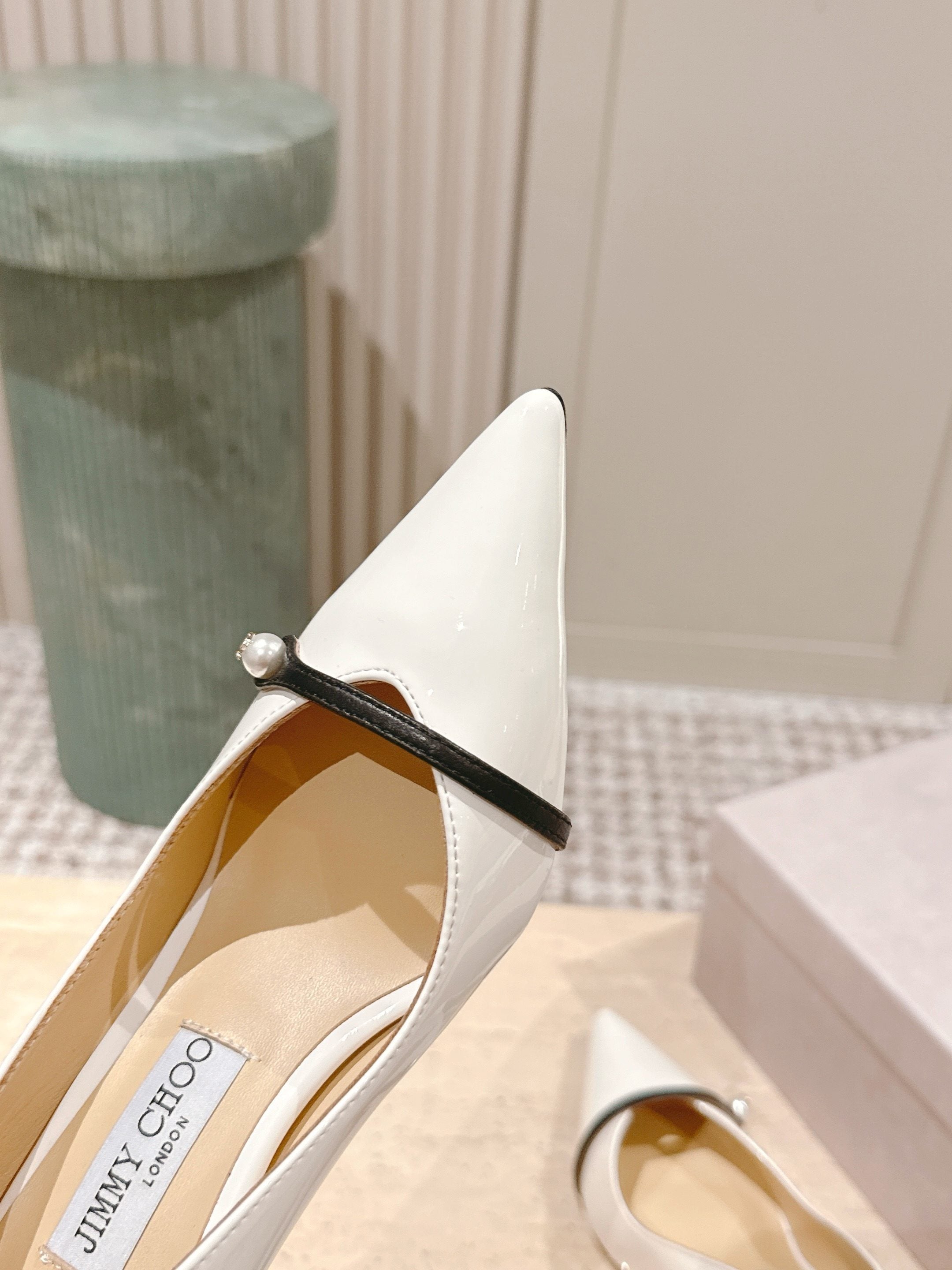 Jimmy 25 Amita Pump 65mm White Patent Leather 431862