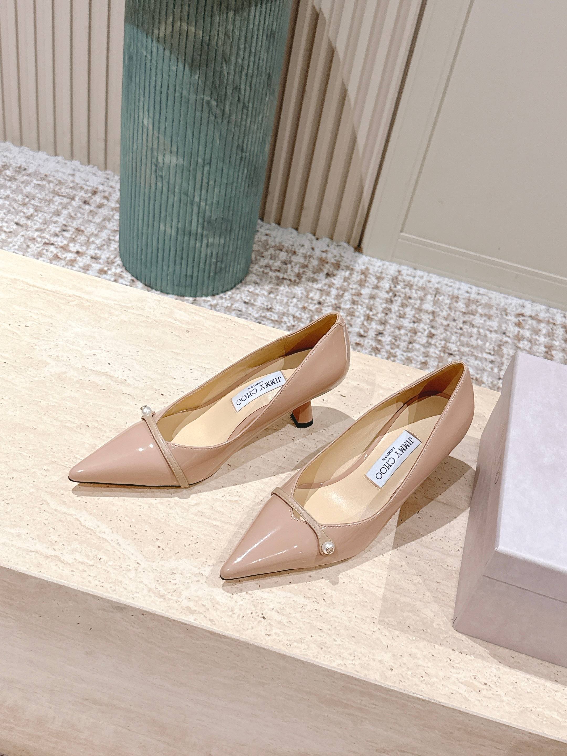 Jimmy 25 Amita Pump 65mm Ballet Pink Cowhide & Sheepskin 431863