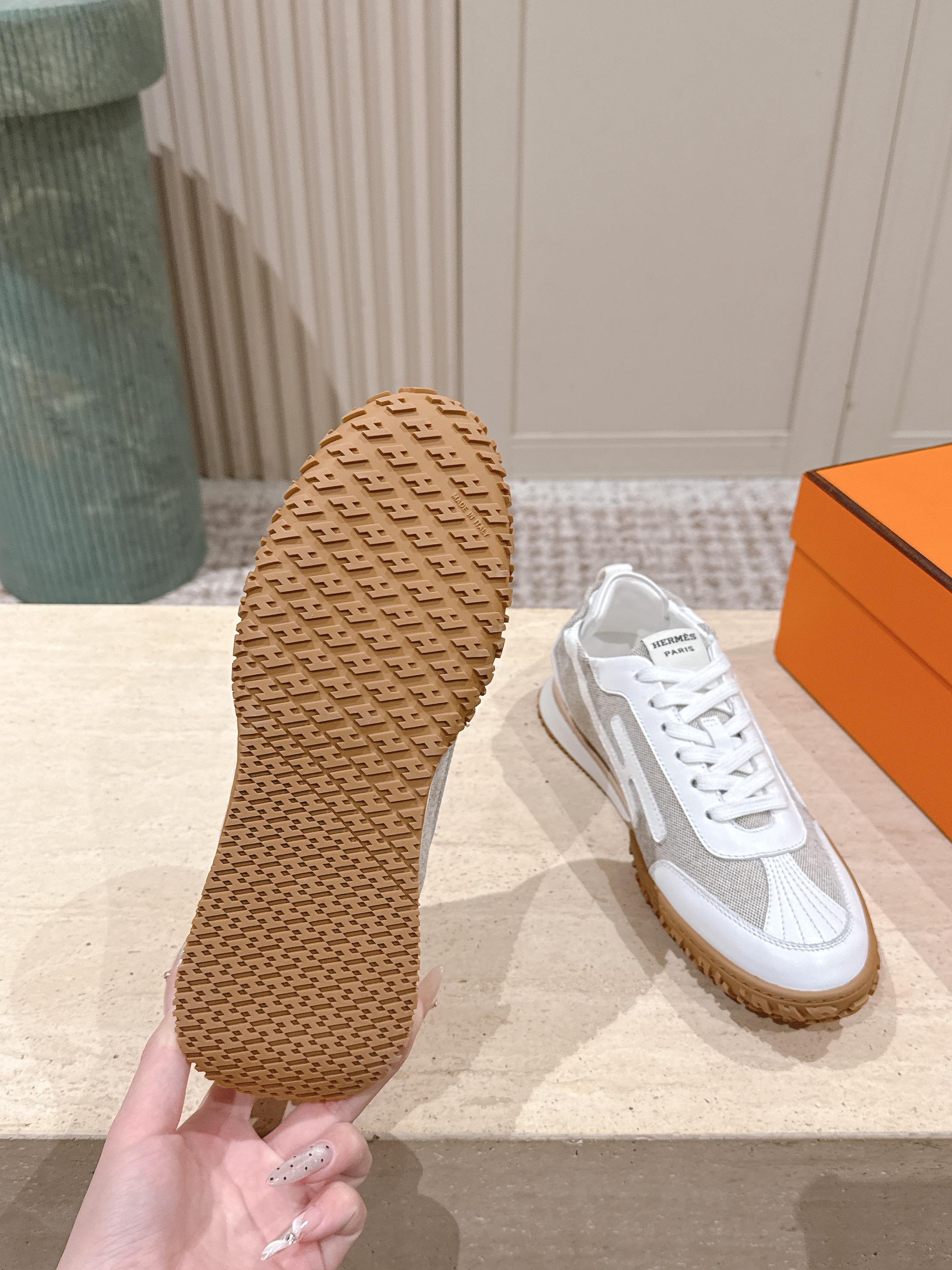 HM Jet Sneaker White Light Grey Mesh Calfskin 583755