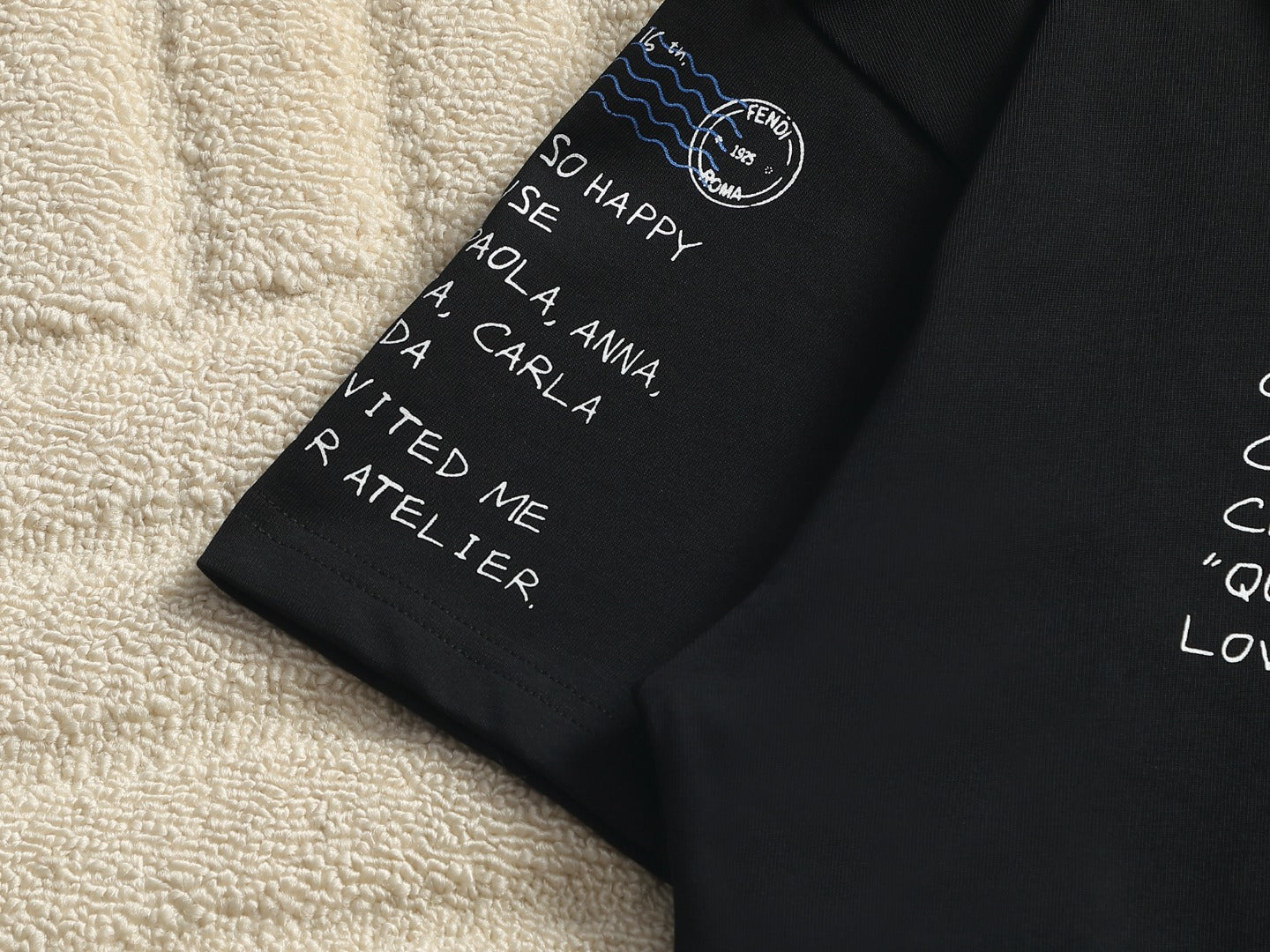 Fendi Men Oversized T-Shirt Black Cotton
