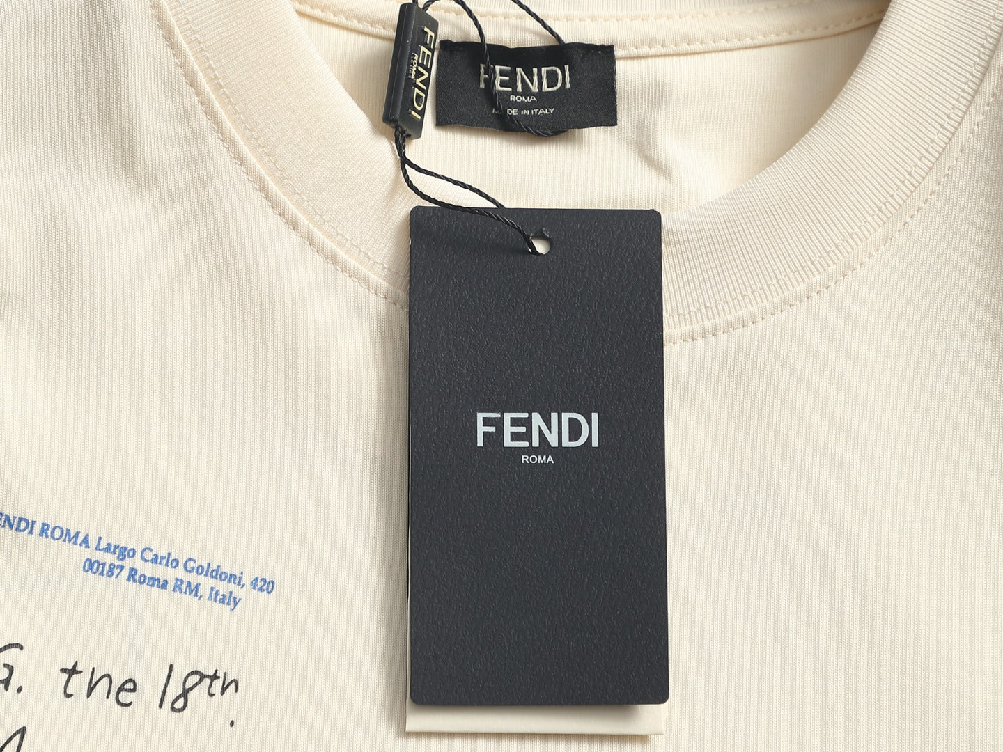 Fendi Men Oversized T-Shirt Cream Cotton