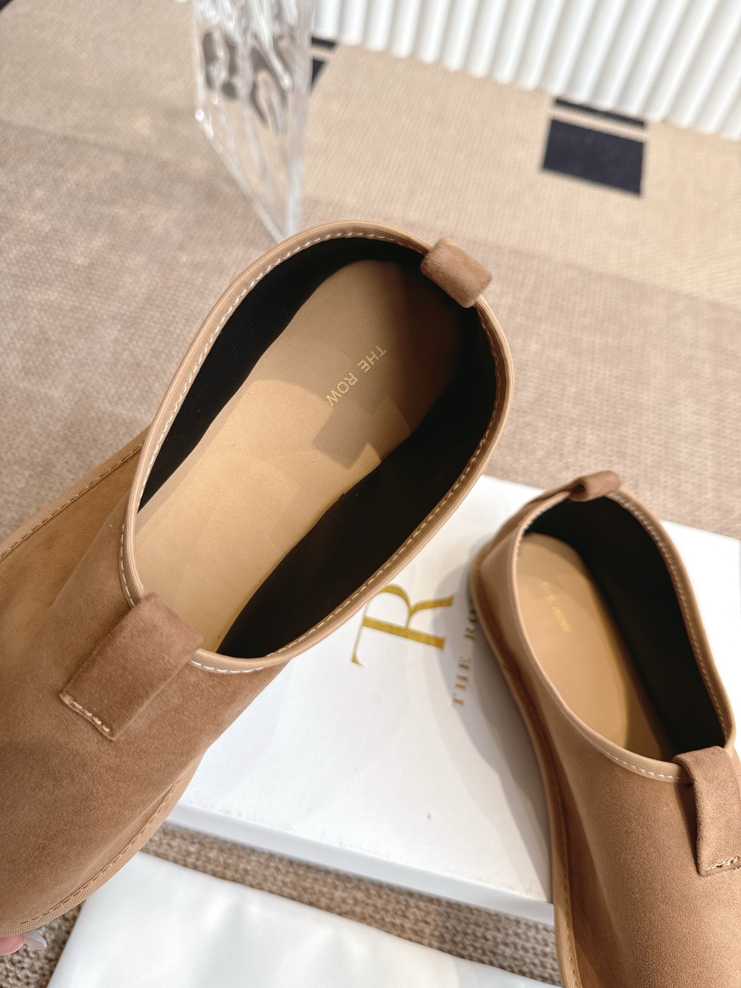 The Row 25ss Flat Shoes Light Brown Suede 443301