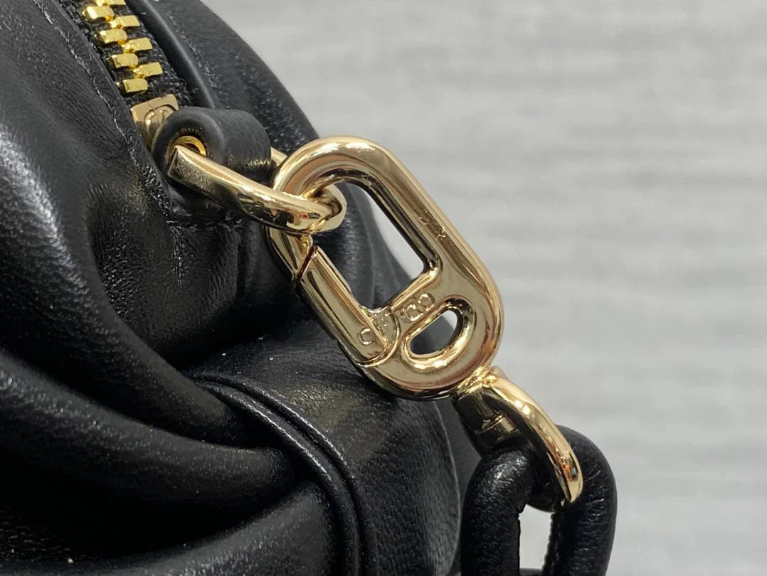 Dior 2026 Bow Pouch 20cm Black Lambskin 284145