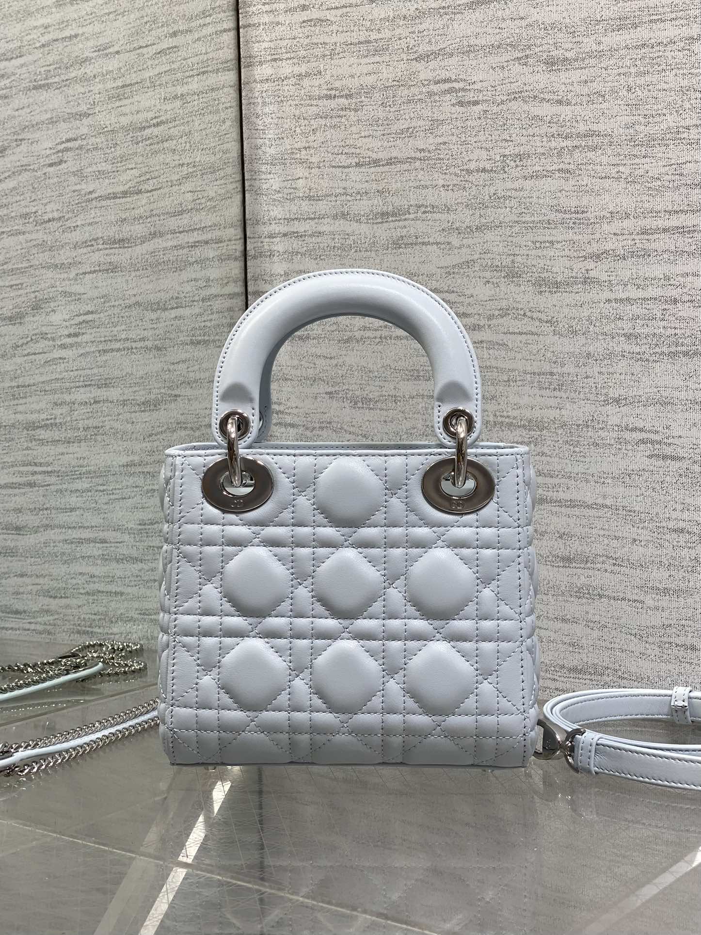 Dior 2026 Mini Lady Dior Bag Glacier BlueLambskin 286619
