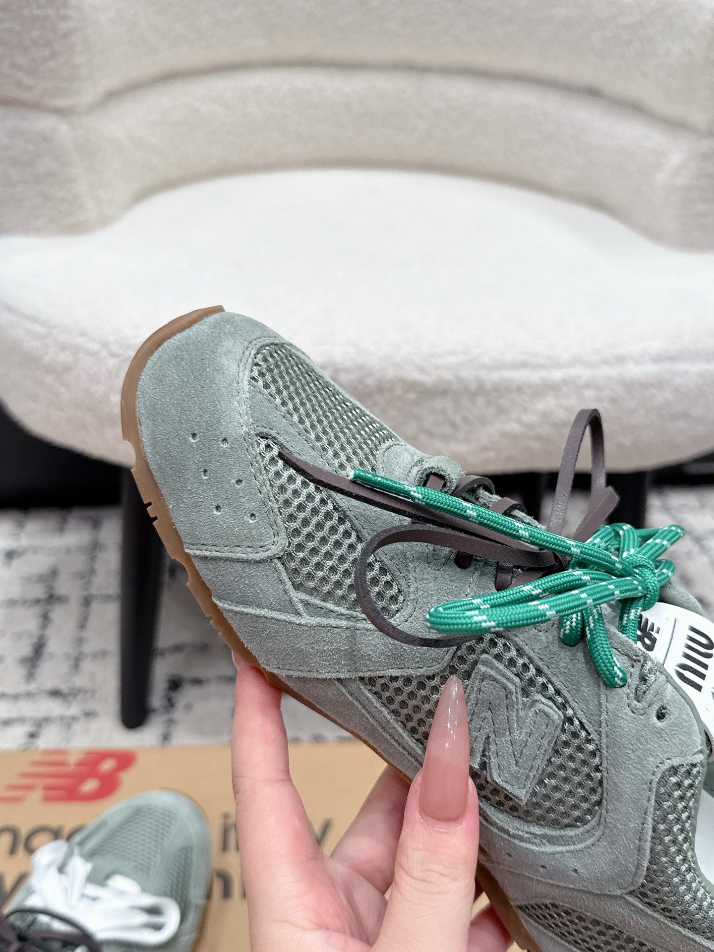 Miu 530 Casual Sneaker Teal Green Suede Mesh 880616