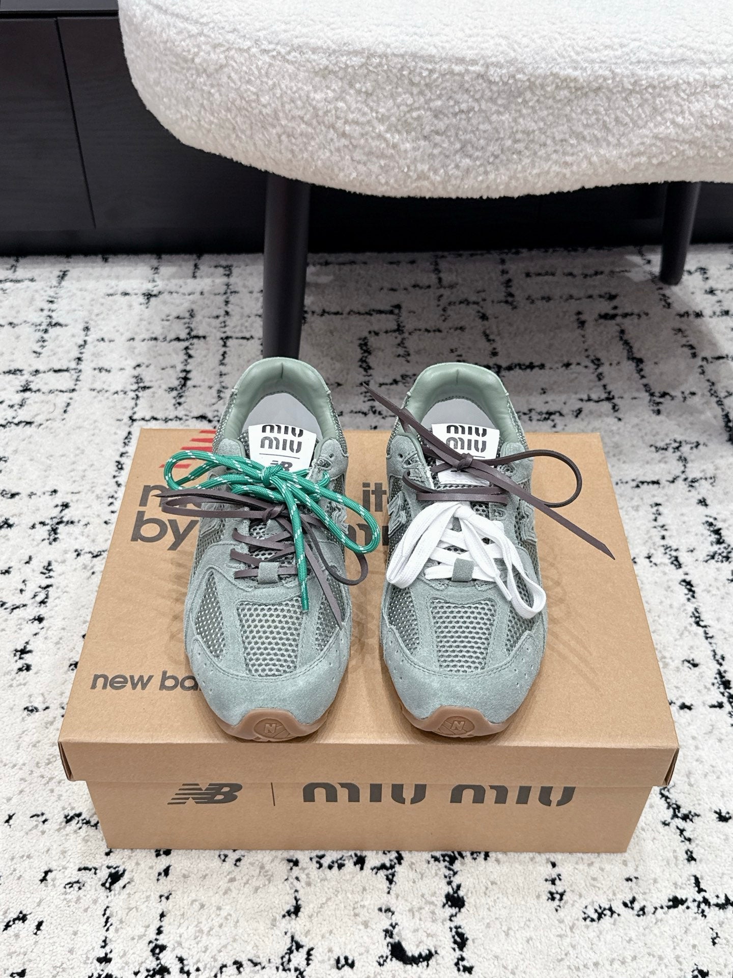 Miu 530 Casual Sneaker Teal Green Suede Mesh 880616
