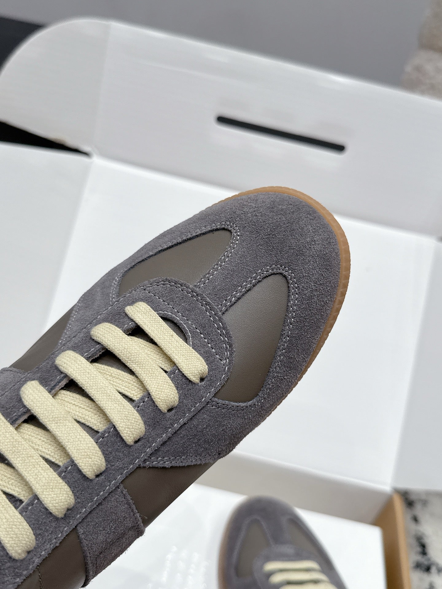 MM6 Replica Casual Sneaker Dark Grey Sheepskin Suede 881190